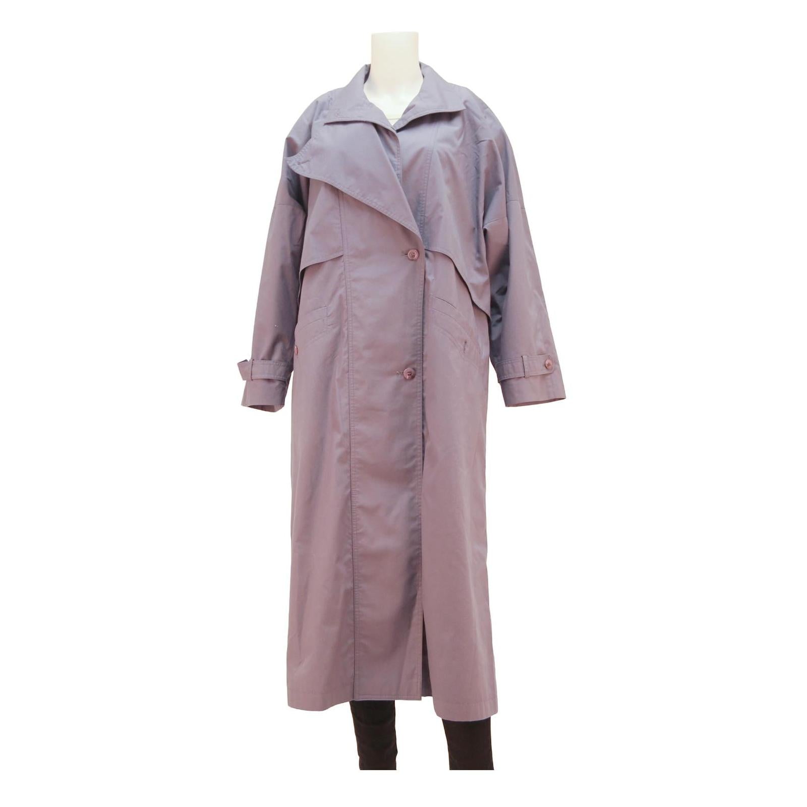 CARNER Womens Mauve Lilac Cotton Blend Button Jacket L Classic Relaxed Fit Refurbished - N/A refurbished available on Cerqular