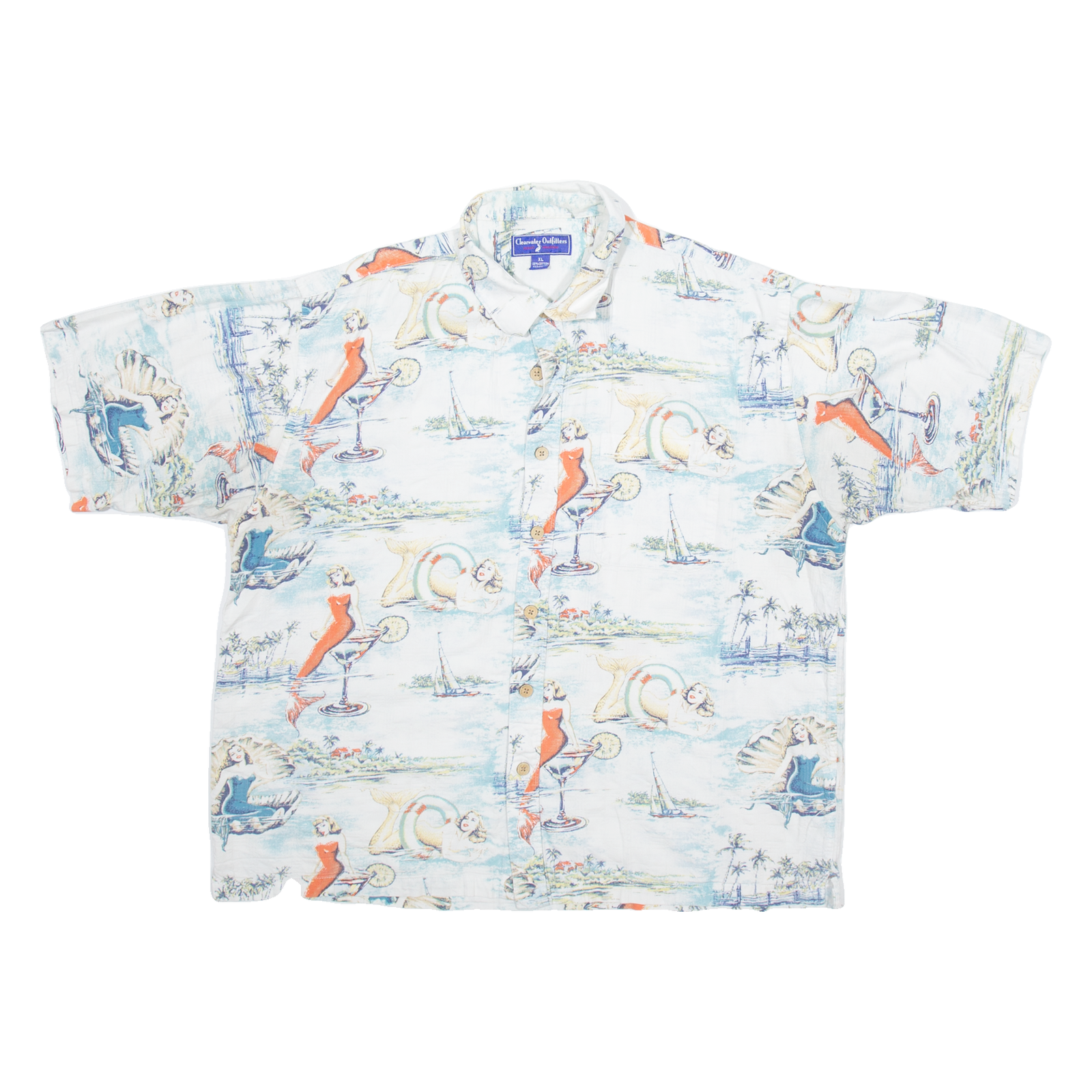 CLEARWATER OUTFITS Mens Shirt Blue Crazy Pattern XL Refurbished - N/A refurbished available on Cerqular