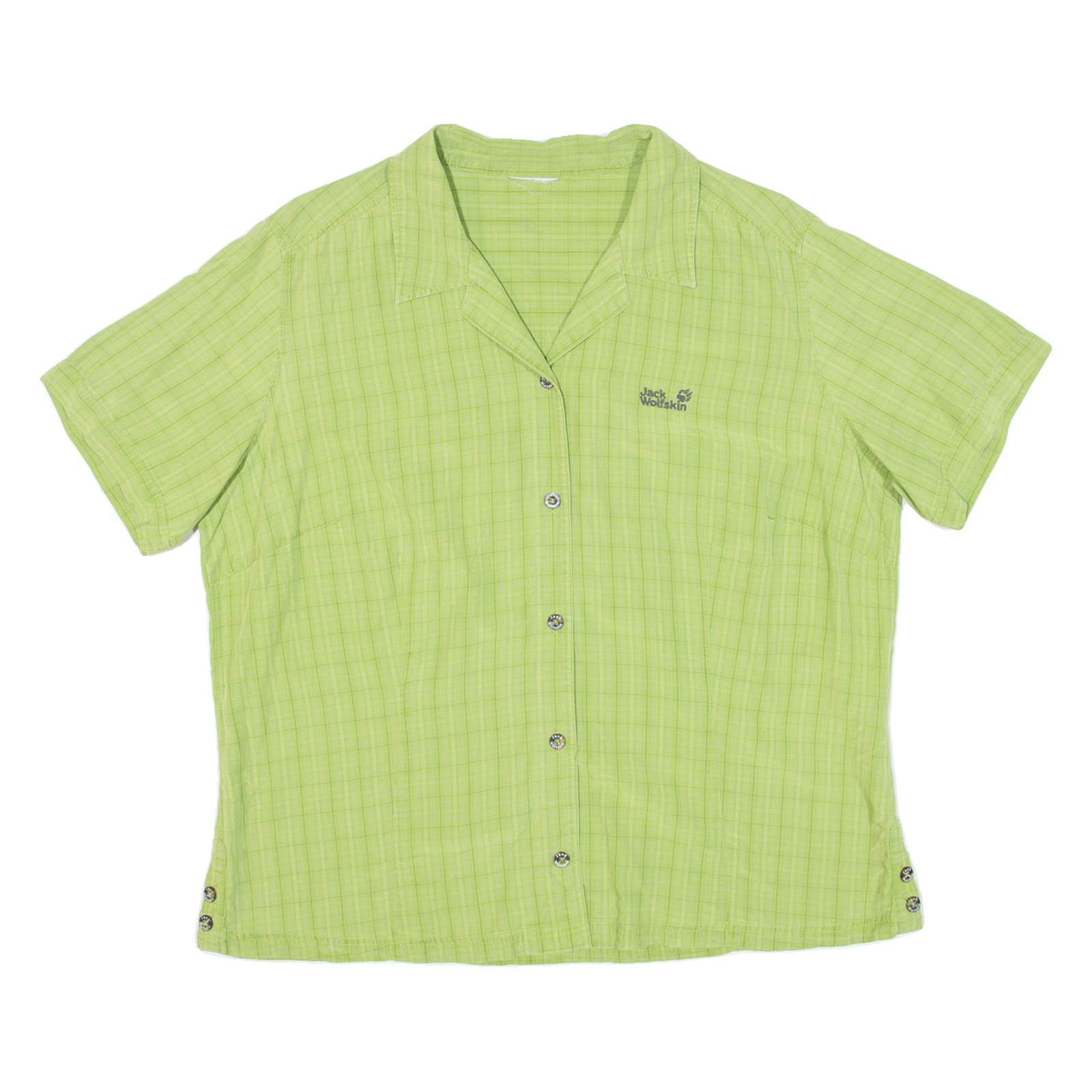 JACK WOLFSKIN Womens Shirt Green Check L Refurbished - N/A refurbished available on Cerqular
