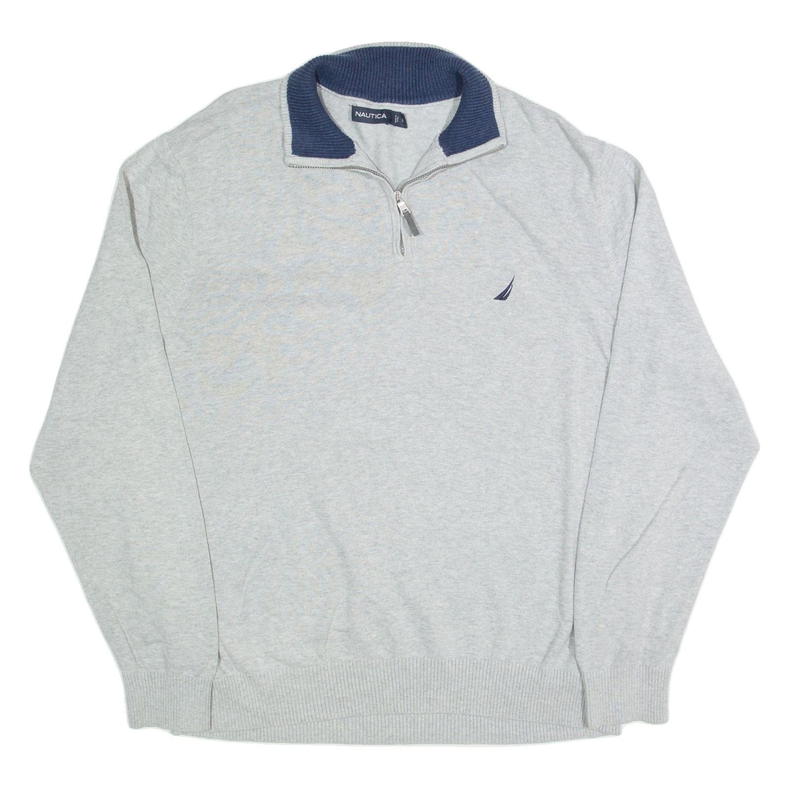 NAUTICA Mens Jumper Grey 1/4 Zip Tight Knit XL Refurbished - N/A refurbished available on Cerqular