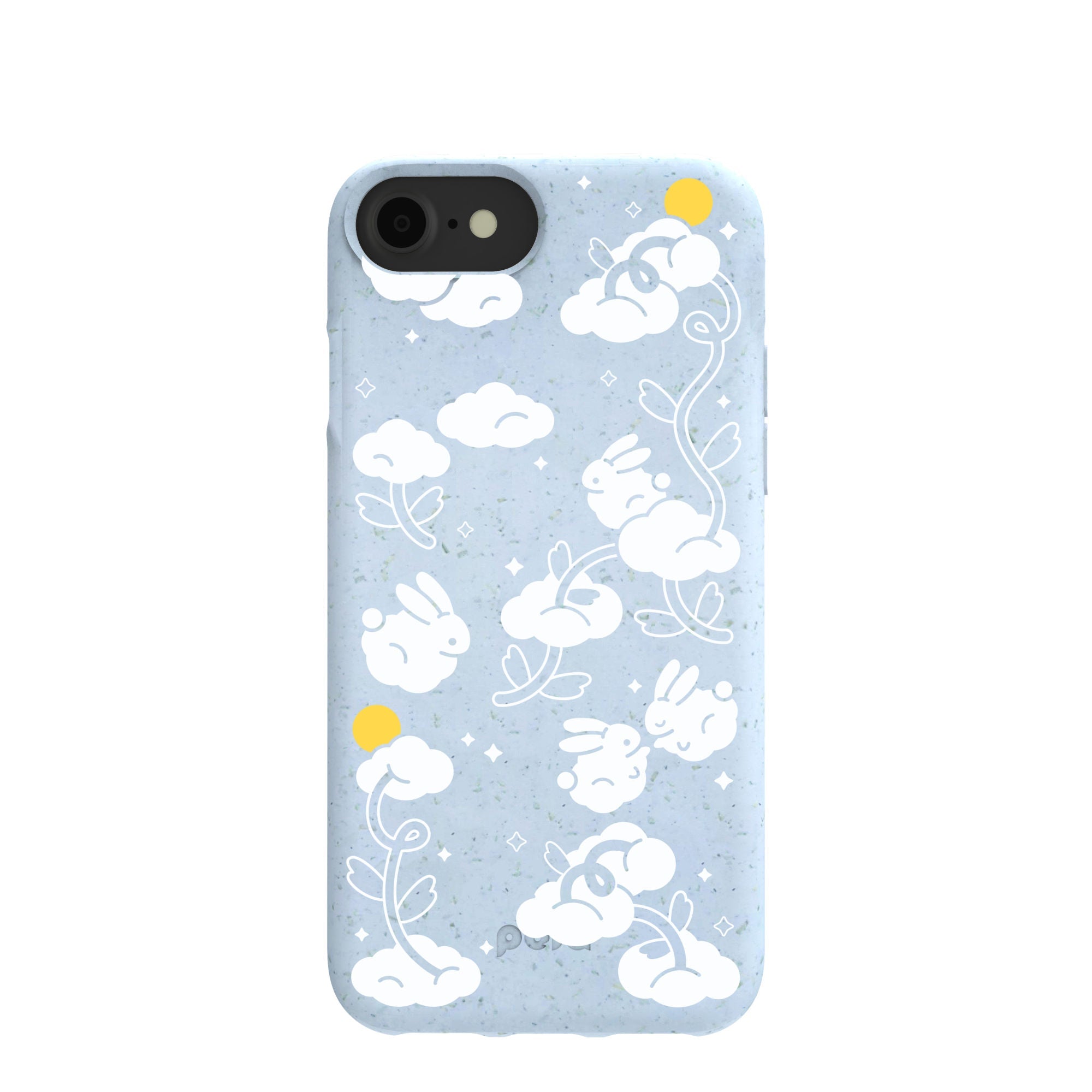 Powder Blue Fluffy Flower iPhone 6/6s/7/8/SE Case Refurbished - Pela Case refurbished available on Cerqular