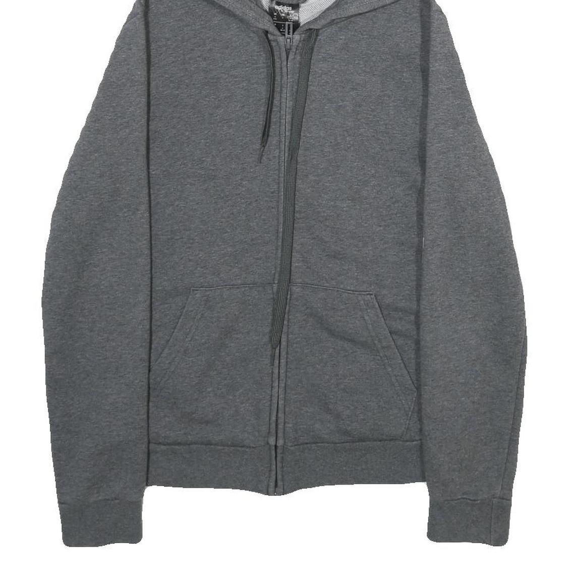 ADIDAS Womens Grey Hoodie S Zip Up Pink Logo Sleeve Refurbished - N/A refurbished available on Cerqular