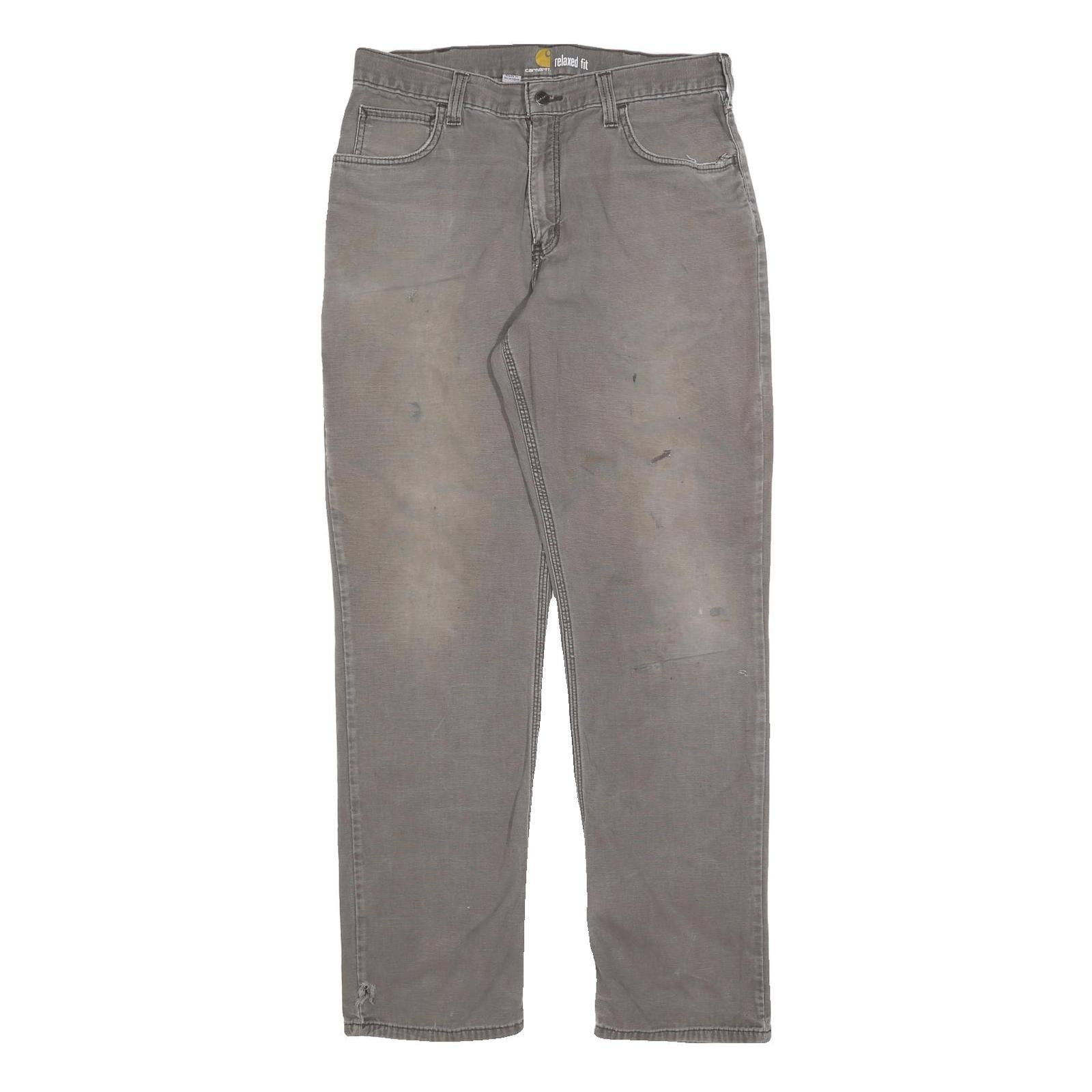 CARHARTT Mens Jeans Grey Relaxed Straight Denim Good Condition W33 L34 Workwear Refurbished - N/A refurbished available on Cerqular