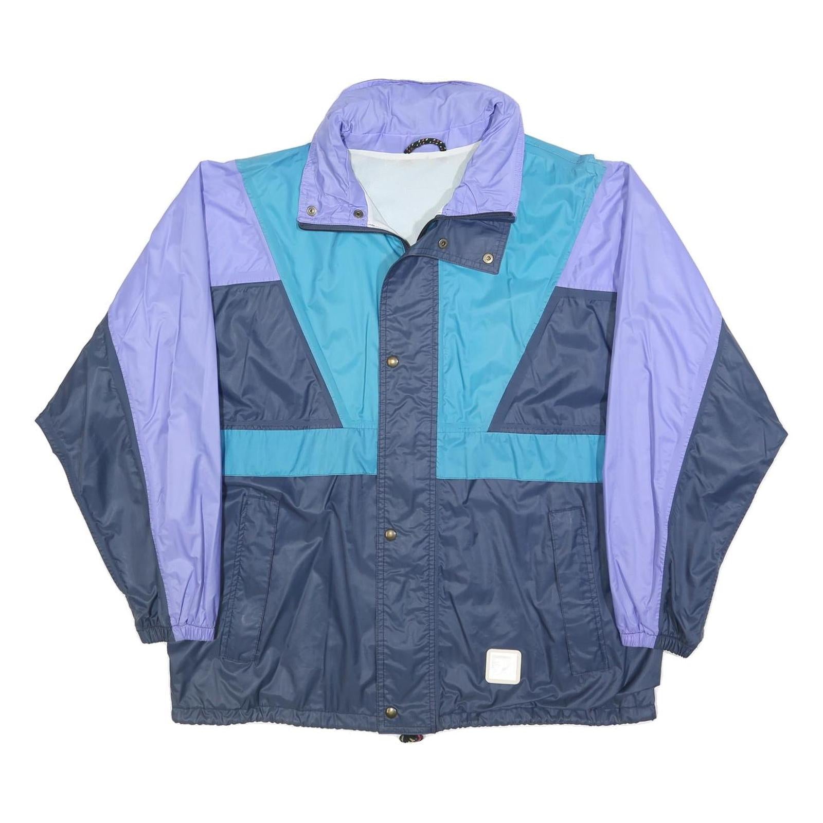 FUTURA Womens Blue & Lilac Colourblock Zip Jacket L Polyester Blend Lightweight Refurbished - N/A refurbished available on Cerqular