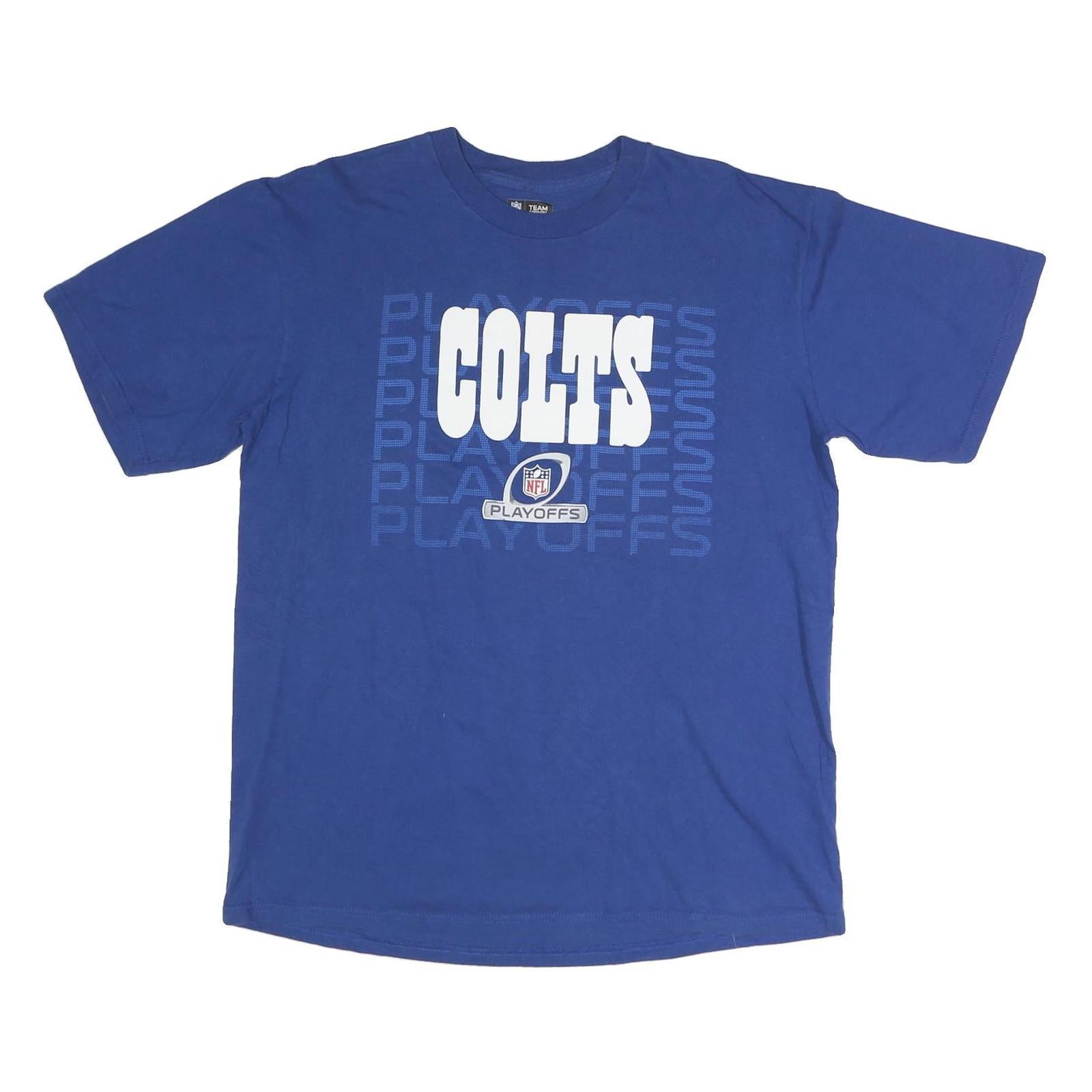 NFL Mens Blue Colts Graphic T-Shirt M Short Sleeve Crew Neck Cotton Cotton Refurbished - N/A refurbished available on Cerqular