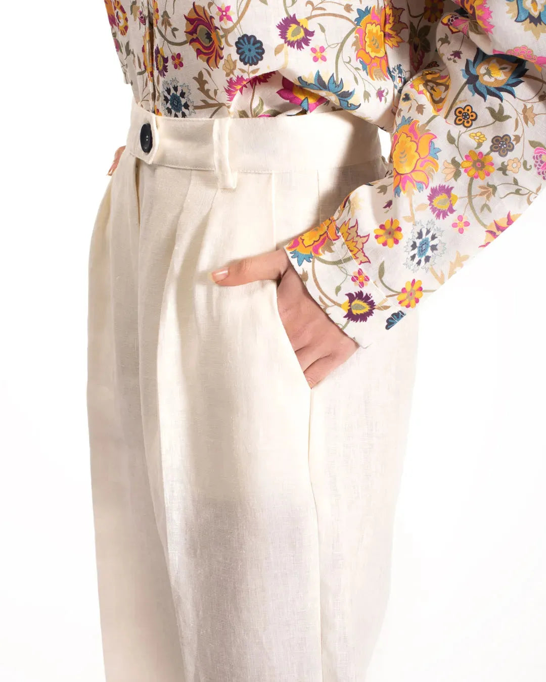 Zephyrus Trousers | Color: Ivory | Size: M Refurbished - Kurinji (This is a lesser-known brand, but it still exists refurbished available on Cerqular