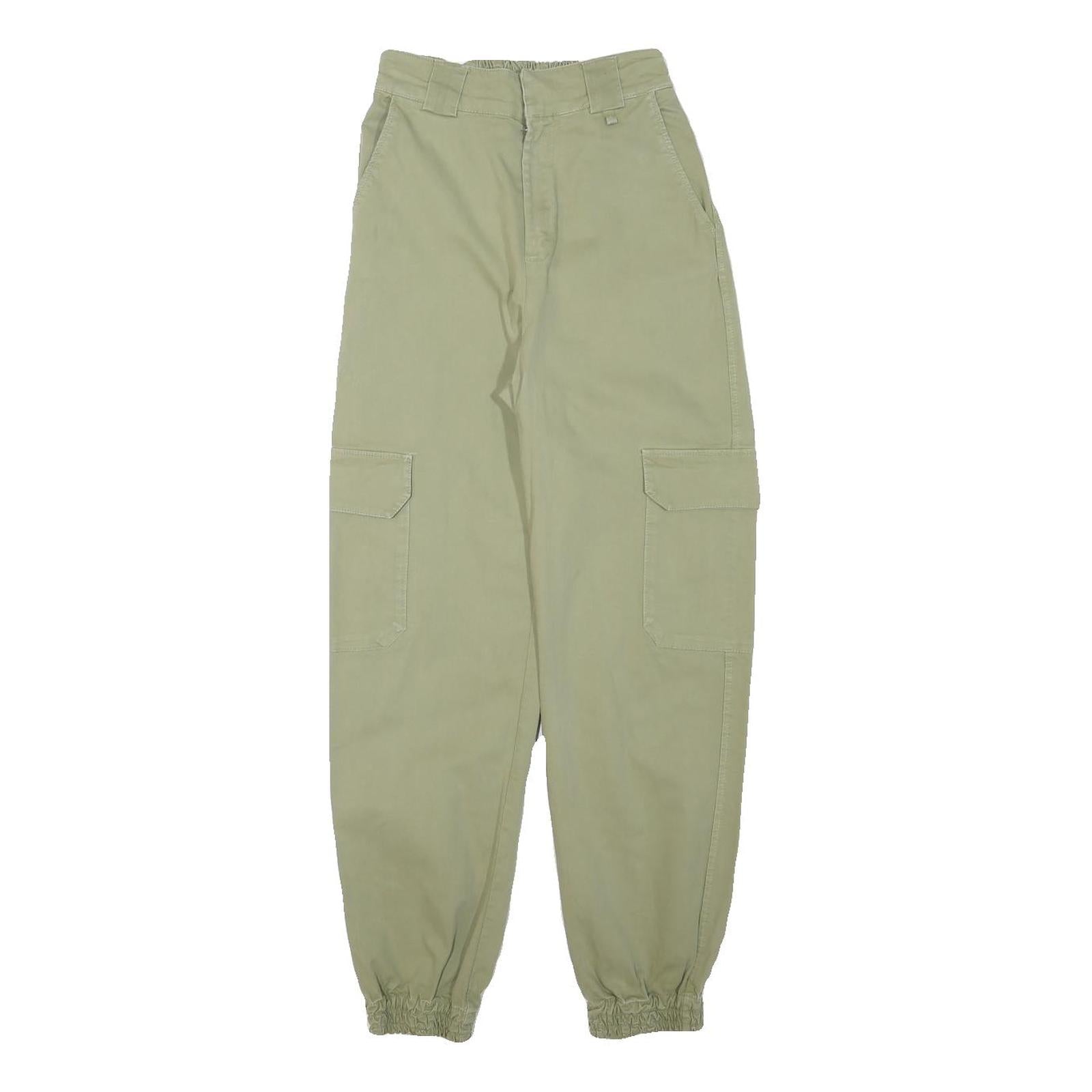PULL & BEAR Womens Cotton Blend Beige Relaxed Cargo Trousers W22 L24 Refurbished - N/A refurbished available on Cerqular