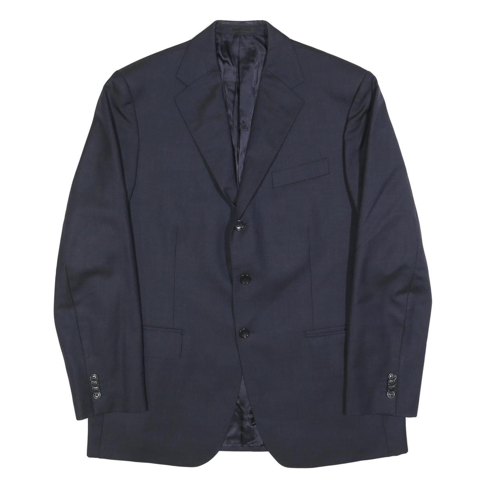 BOGGI Mens Navy Blue Wool Classic Jacket L Button Closure Tailored Plain Refurbished - N/A refurbished available on Cerqular