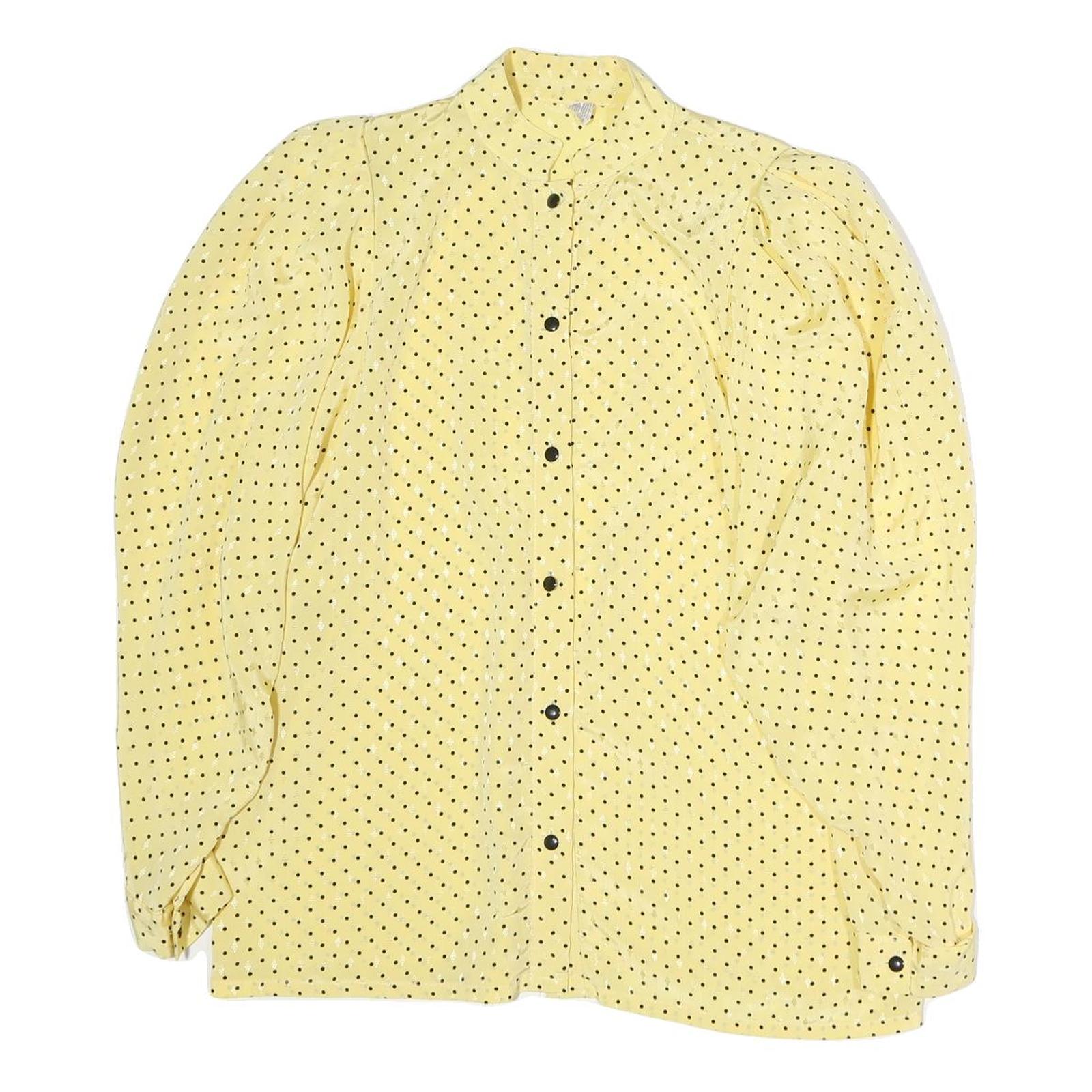 Buy Womens Yellow & Black Polka Dot Basic Blouse Long Sleeve Stand-Up Neck Button M Refurbished - $18.19 Womens Yellow & Black Polka Dot Basic Blouse Long Sleeve Stand-Up Neck Button M Refurbished - N/A refurbished available on Cerqular