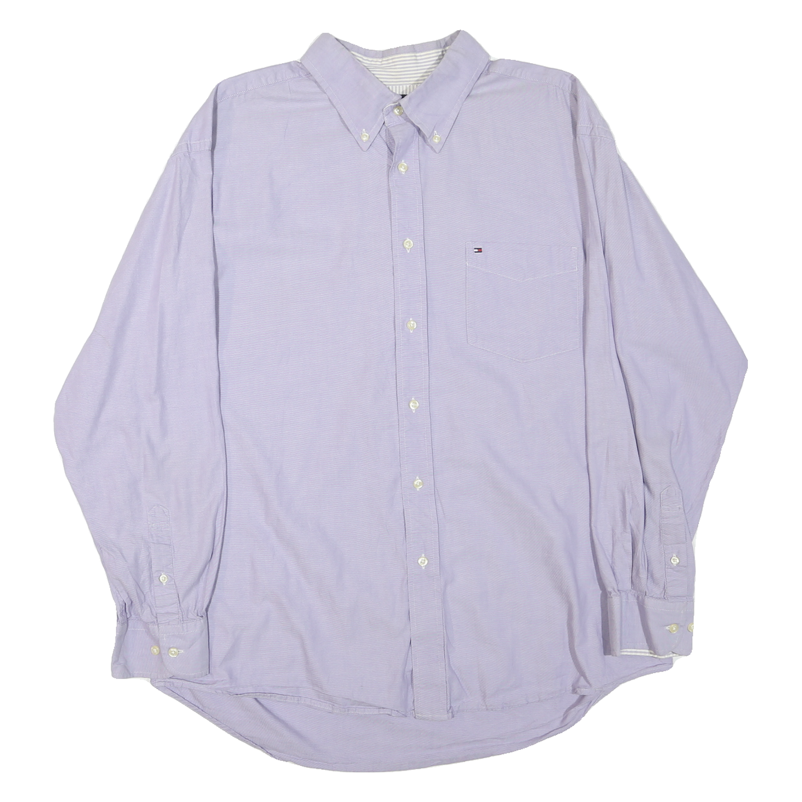 TOMMY HILFIGER Mens Purple Button-Down Oxford Shirt XL Classic Cotton Blend Long Refurbished - N/A refurbished available on Cerqular