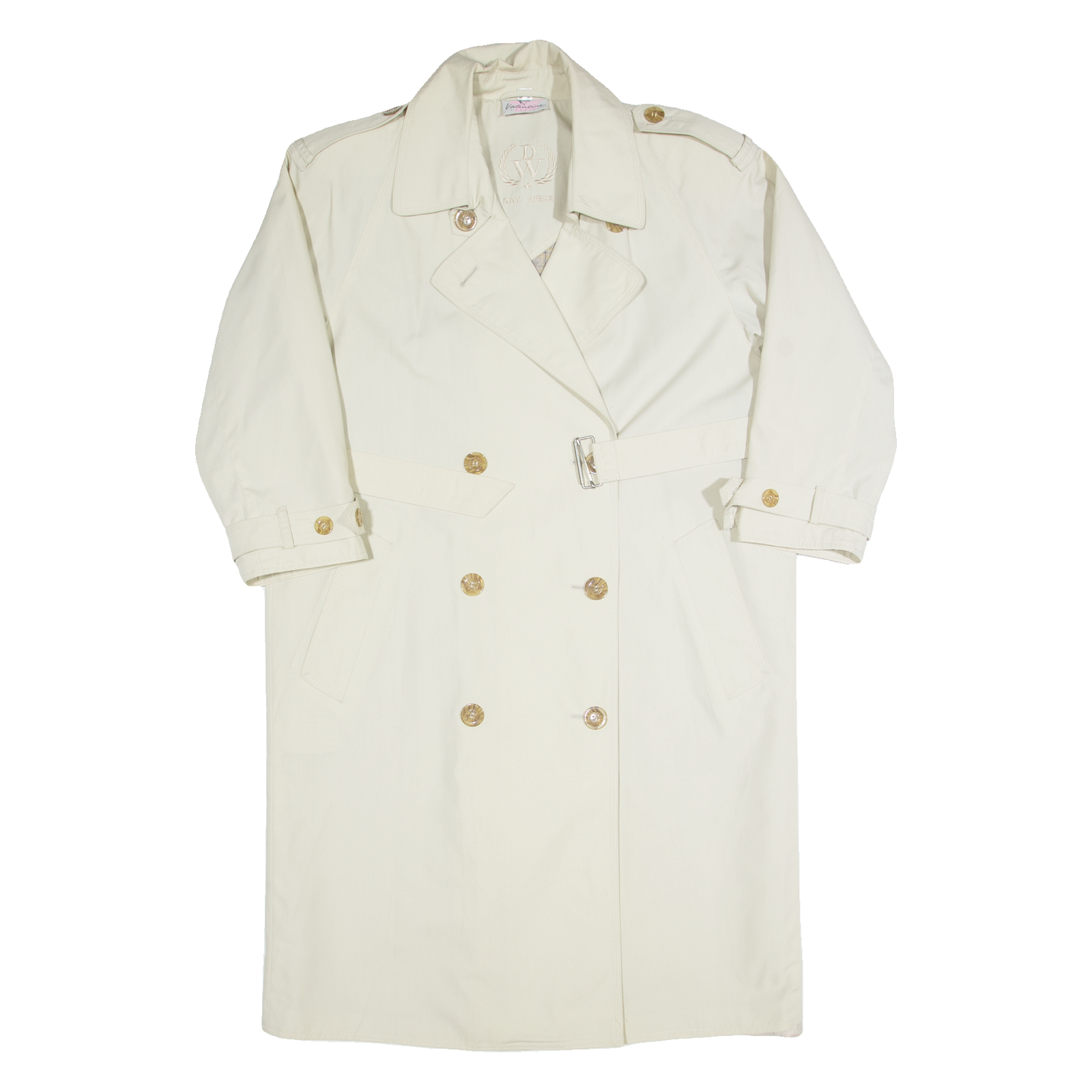 VALENTINE Womens Trench Coat Beige 90s UK 14 Refurbished - N/A refurbished available on Cerqular