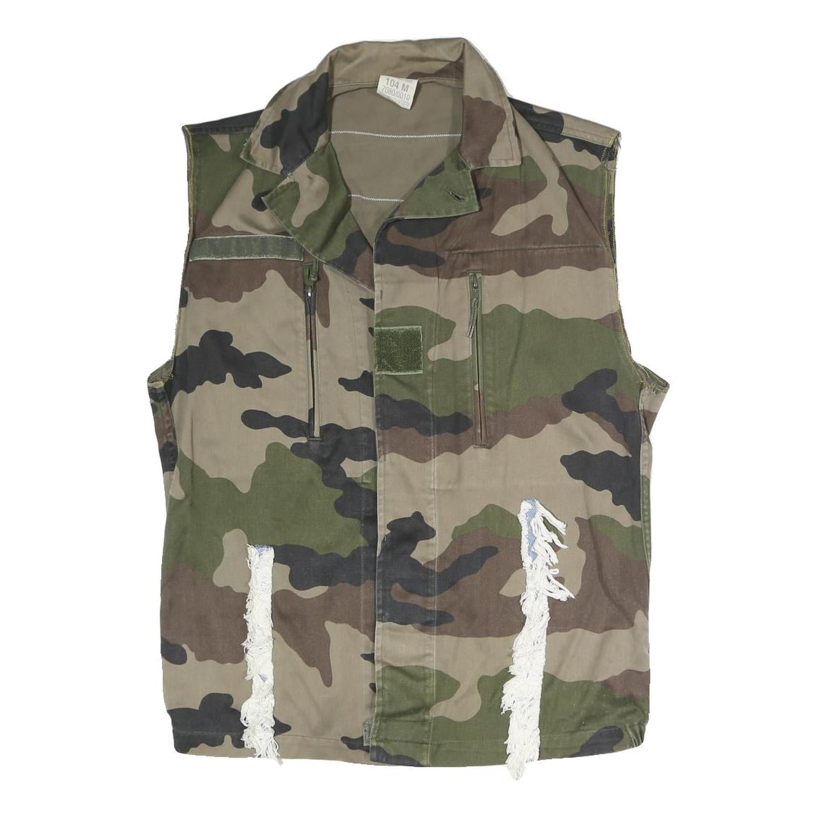 Mens Green Camouflage Camouflage Military Cotton Blend Button Jacket M Refurbished - N/A refurbished available on Cerqular
