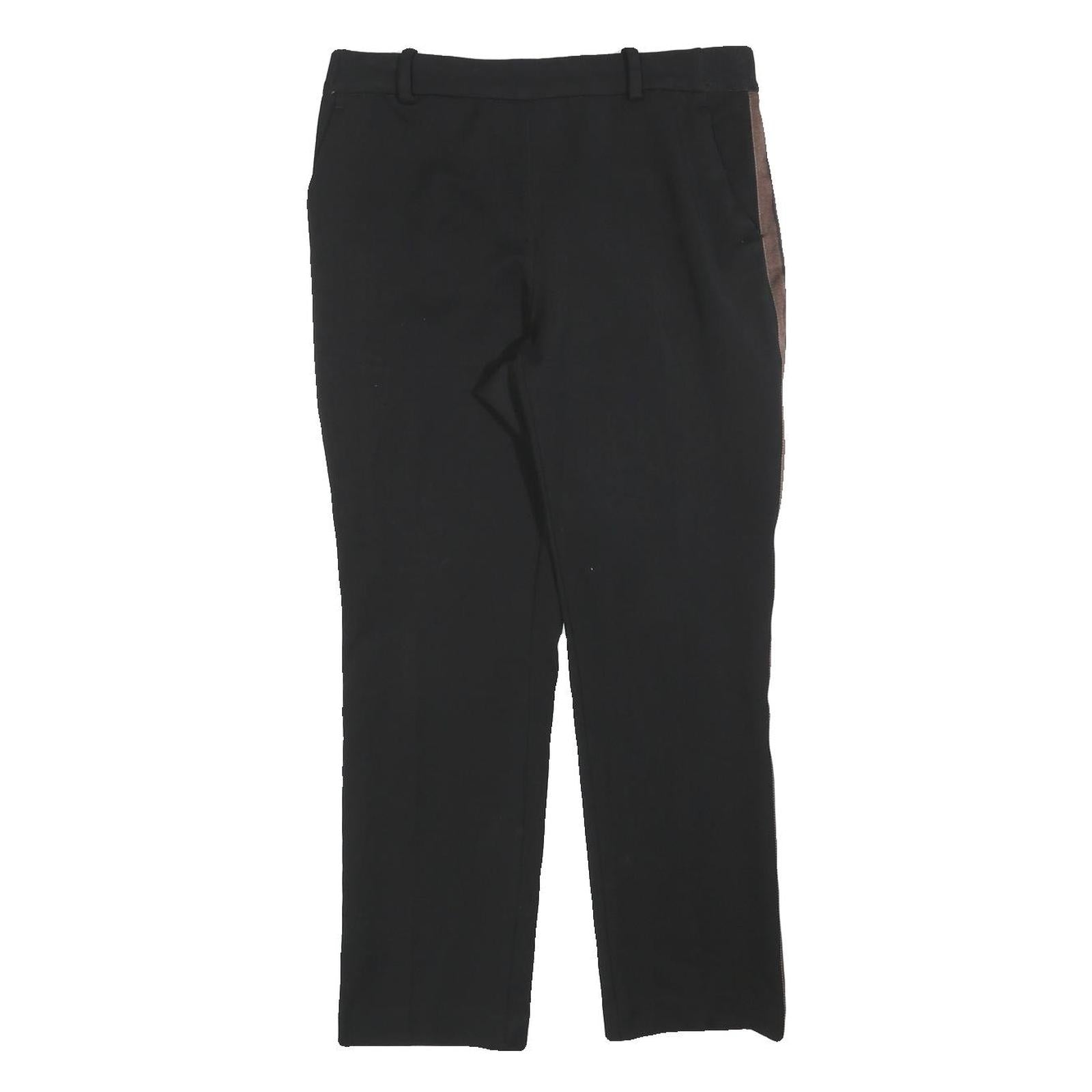 H&M Womens Polyester Blend Black Trousers Regular W30 L27 Side Stripe Zip Refurbished - N/A refurbished available on Cerqular