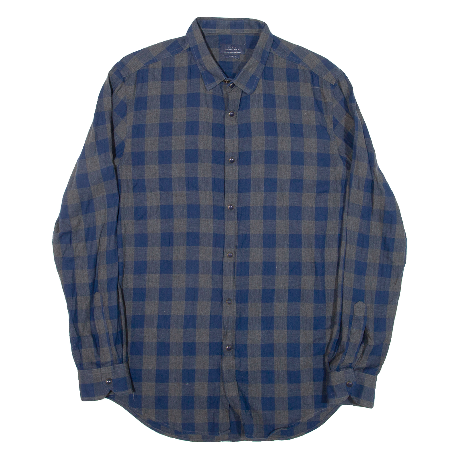 Buy ZARA MAN Slim Fit Mens Shirt Blue Check Long Sleeve L Refurbished - $18.19 ZARA MAN Slim Fit Mens Shirt Blue Check Long Sleeve L Refurbished - N/A refurbished available on Cerqular