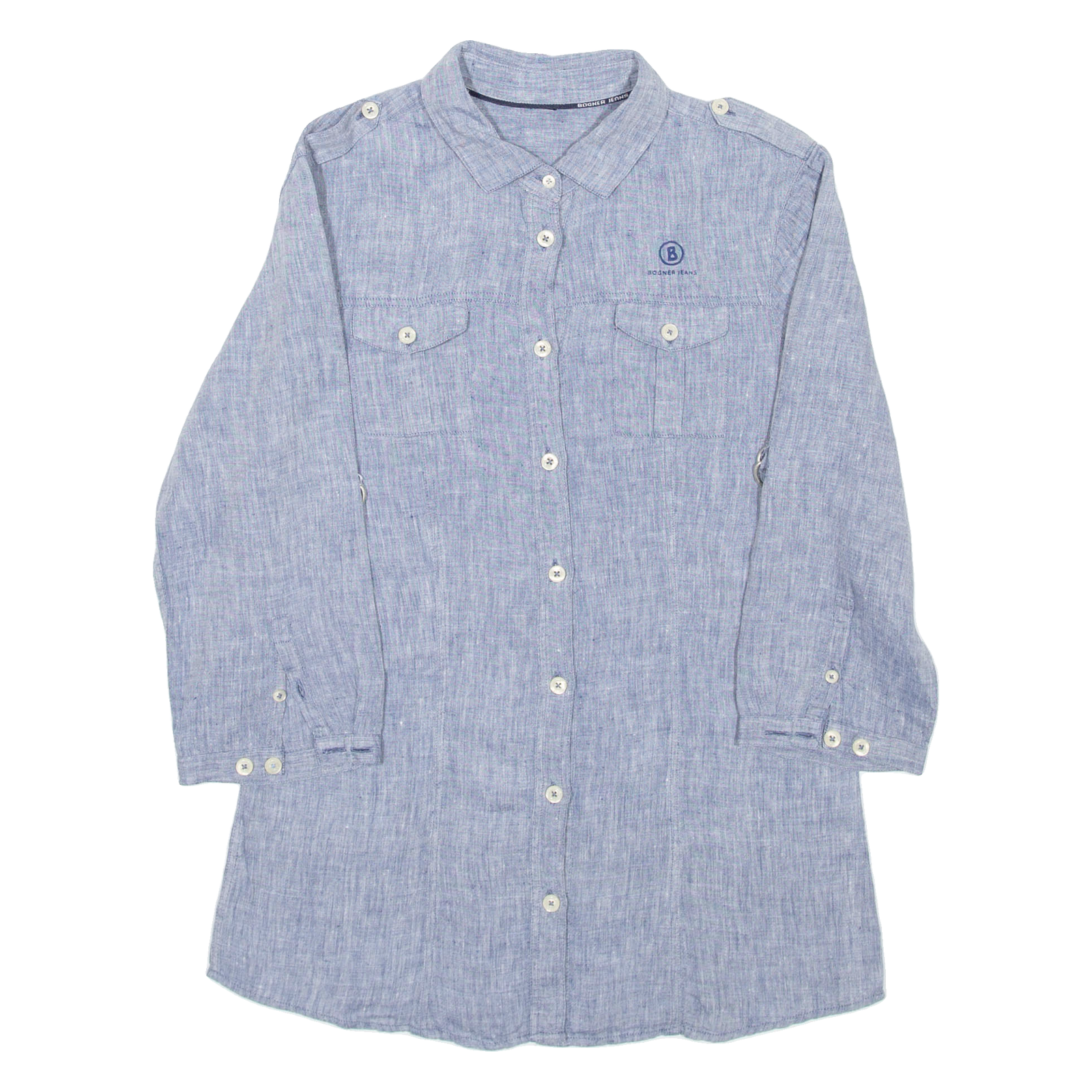 BOGNER Womens Plain Shirt Blue 3/4 Sleeve S Refurbished - N/A refurbished available on Cerqular