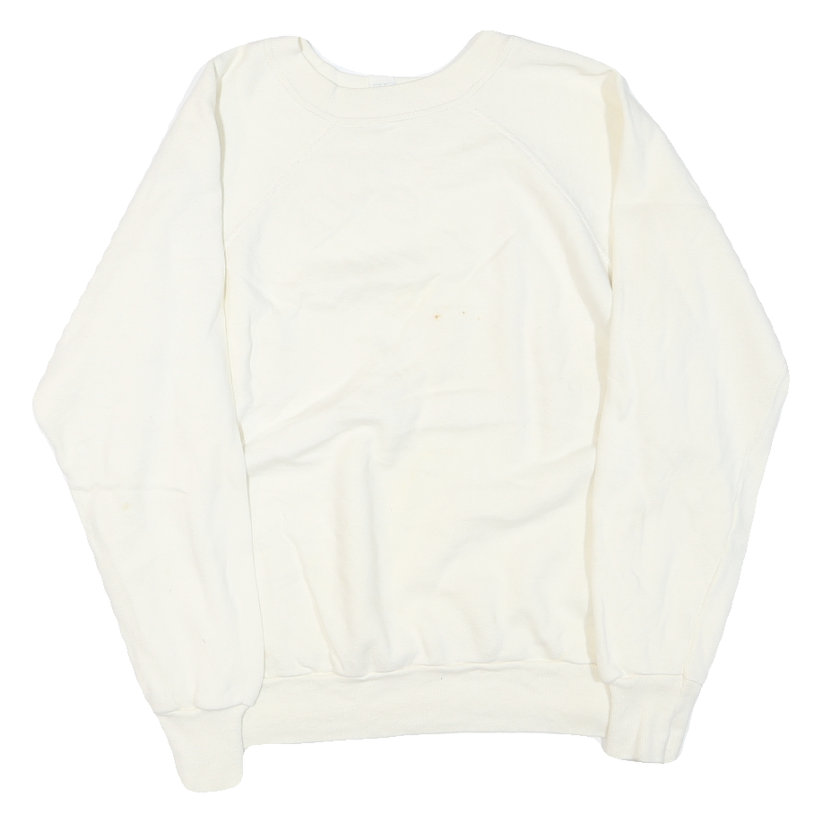 Womens White Crew Neck Pullover Sweatshirt Plain Casual Comfort M Long Sleeve Refurbished - N/A refurbished available on Cerqular