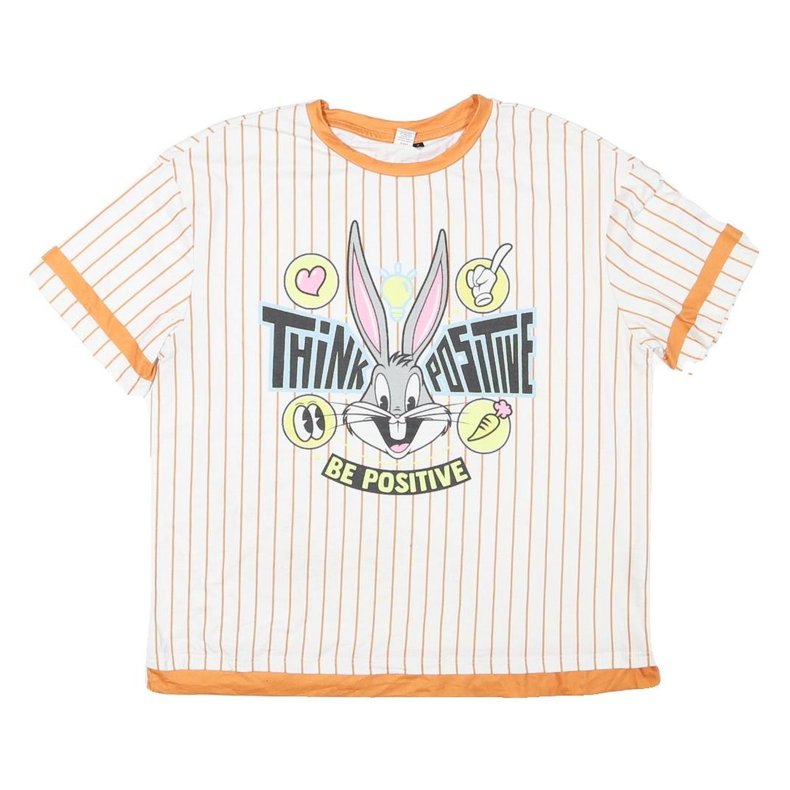 LOONEY TUNES Mens White & Orange Bugs Bunny Graphic T-Shirt S Short Sleeve Crew Refurbished - N/A refurbished available on Cerqular