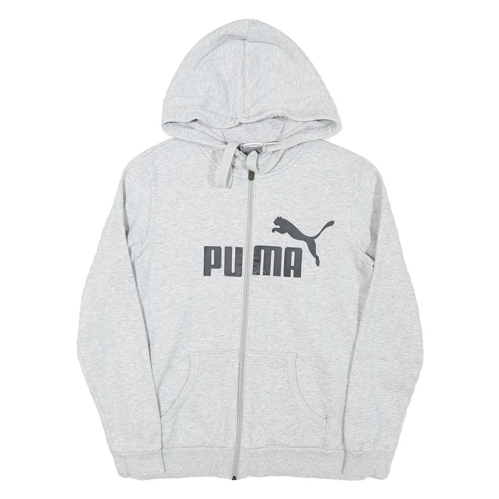 PUMA Womens Grey Cotton Blend Full Zip Hoodie S Branded Casual Zip Up Refurbished - N/A refurbished available on Cerqular