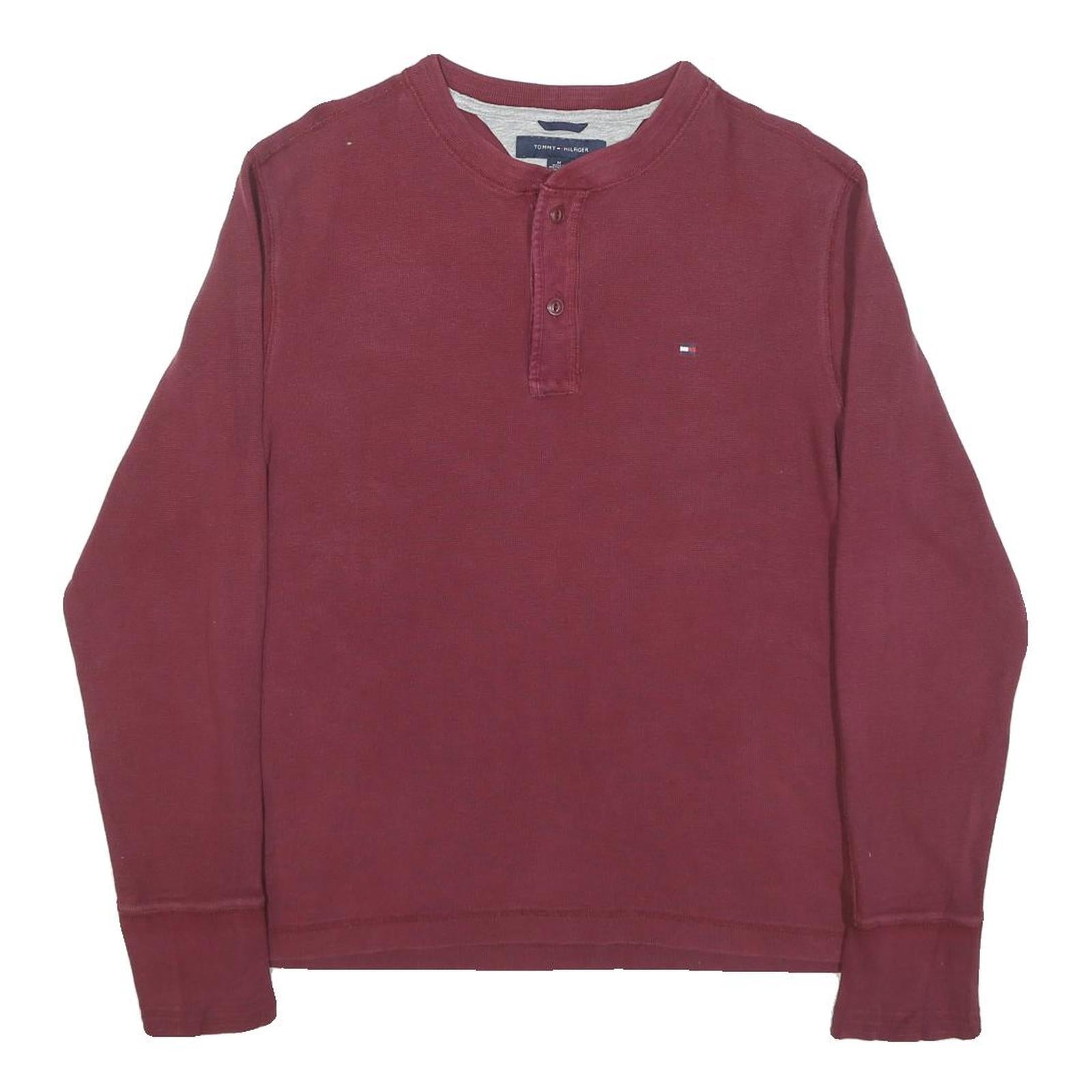 Buy TOMMY HILFIGER Mens Maroon Henley Shirt M Long Sleeve Round Neck Casual Cotton Refurbished - $32.49 TOMMY HILFIGER Mens Maroon Henley Shirt M Long Sleeve Round Neck Casual Cotton Refurbished - N/A refurbished available on Cerqular