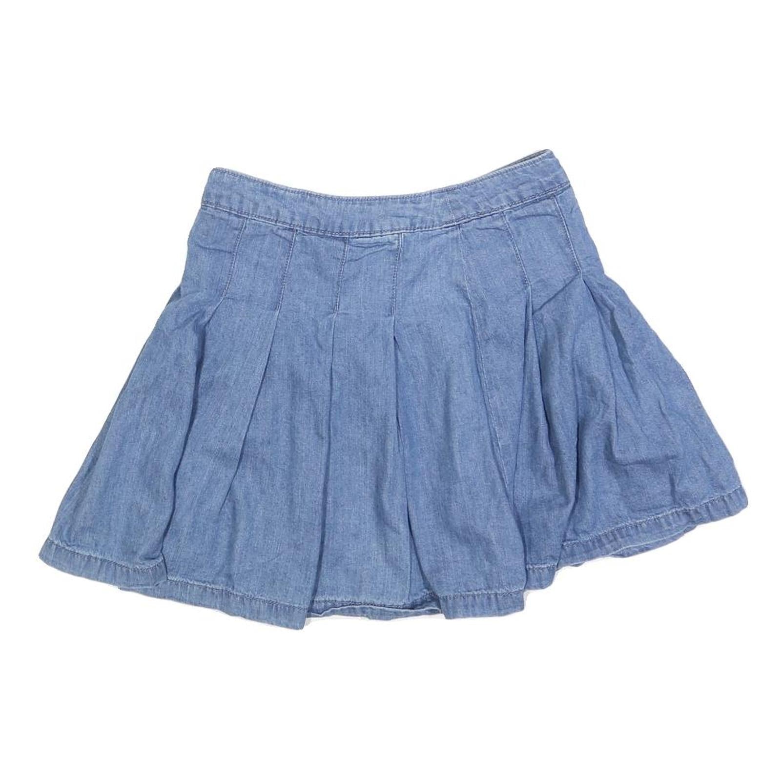 AMERICAN EAGLE Womens Blue Denim Pleated Mini Cotton Blend Skirt XS Stylish Refurbished - N/A refurbished available on Cerqular