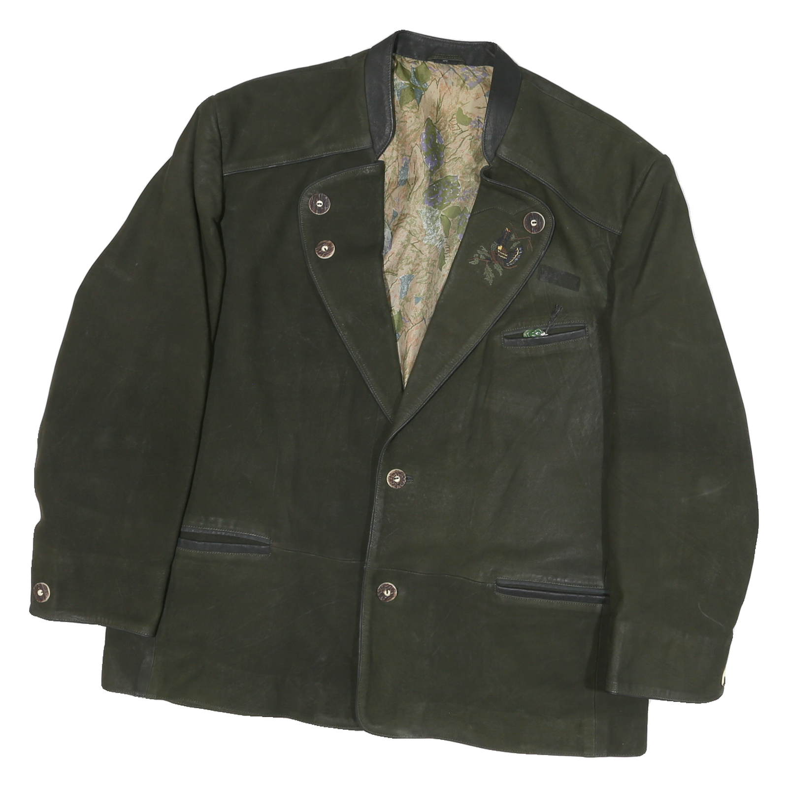 Womens Black Leather Button Outdoor Jacket L Plain Relaxed Fit Long Sleeve Refurbished - N/A refurbished available on Cerqular