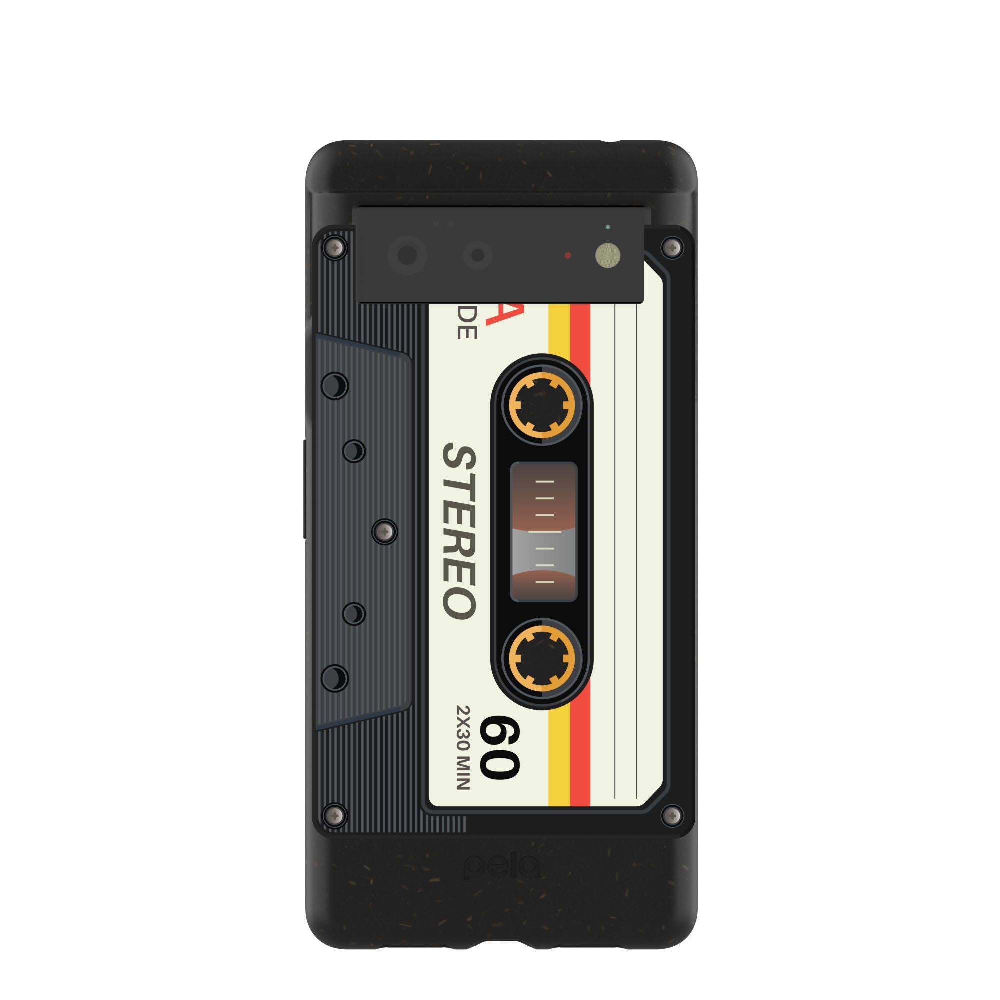 Black Cassette Google Pixel 6 Case Refurbished - Pela Case refurbished available on Cerqular