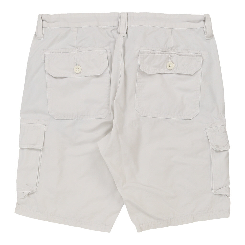 Cotton & Silk Cargo Shorts - 36W 10L White Cotton Refurbished - Thrifted (note: this is a term often used to describe second- refurbished available on Cerqular