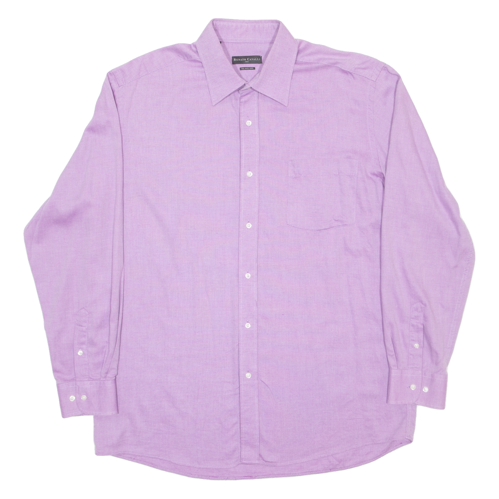 RENATO CAVALLI Mens Plain Shirt Purple Long Sleeve L Refurbished - N/A refurbished available on Cerqular