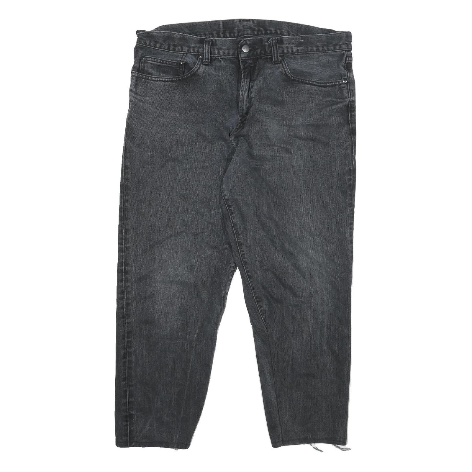 CARHARTT Mens Relaxed Black Cotton Blend Zip Trousers W35 L26 Workwear Style Refurbished - N/A refurbished available on Cerqular