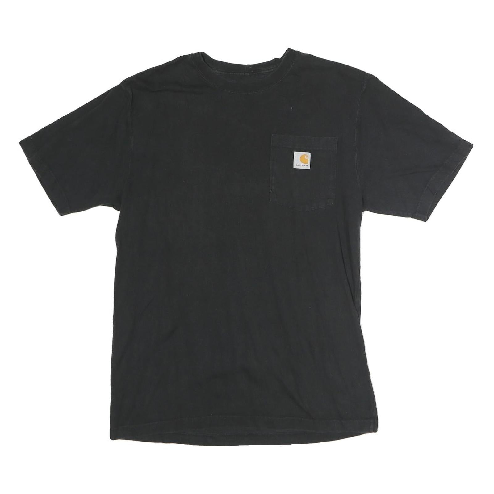 CARHARTT Mens Black Plain T-Shirt S Short Sleeve Crew Neck Logo Pocket Refurbished - N/A refurbished available on Cerqular