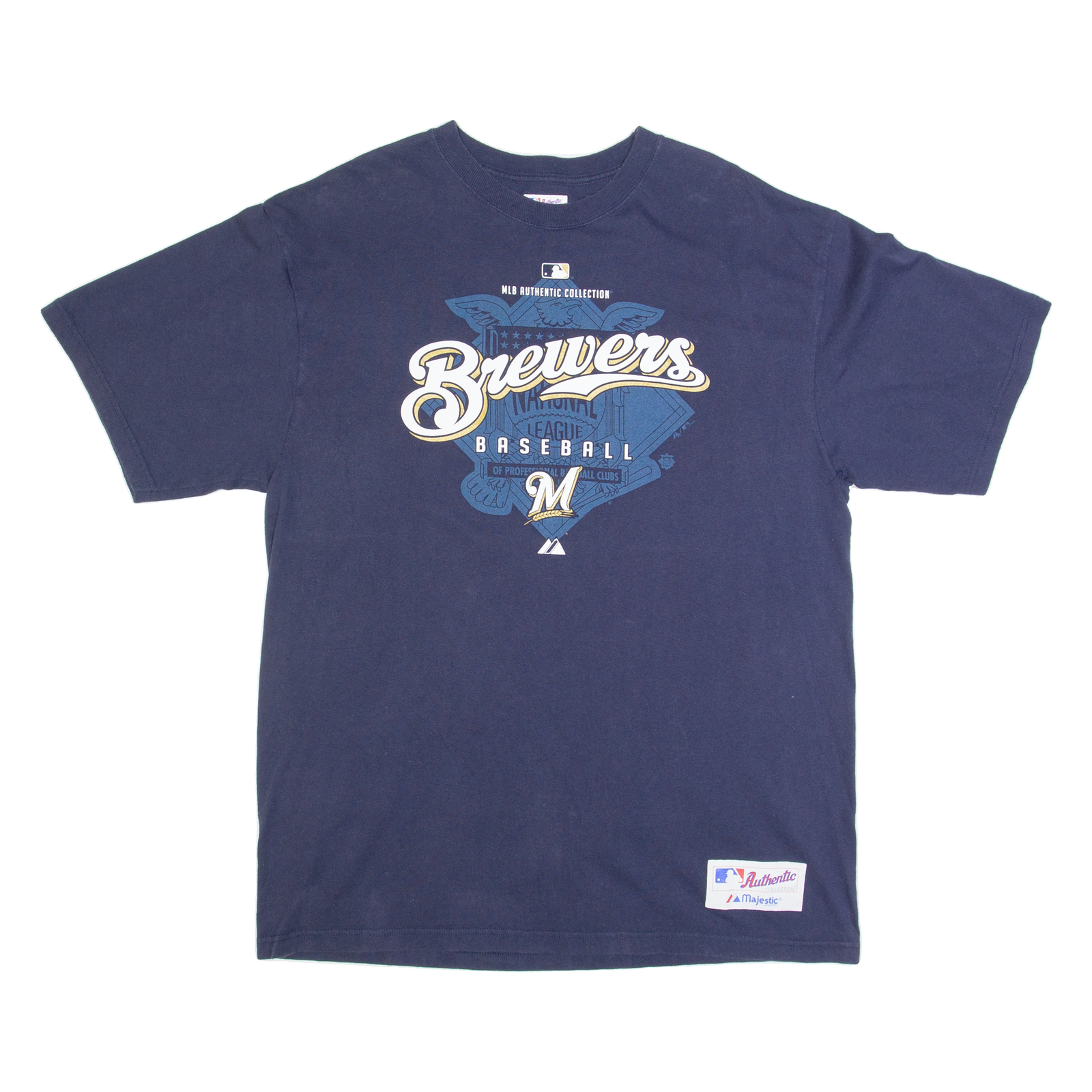 MLB Brewers Mens T-Shirt Blue USA L Refurbished - N/A refurbished available on Cerqular