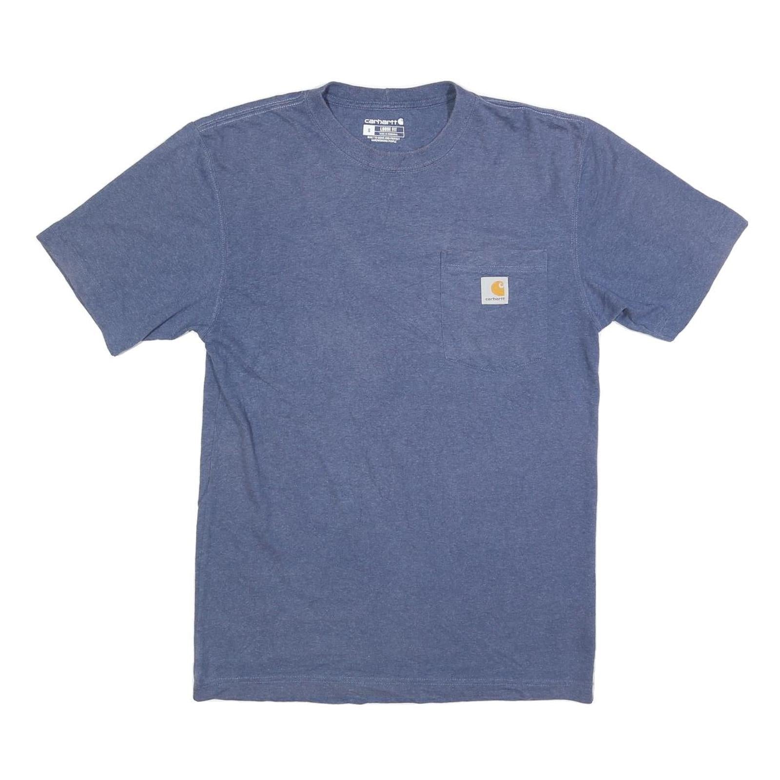 CARHARTT Mens Blue Pocket T-Shirt S Short Sleeve Crew Neck Cotton Blend Casual Refurbished - N/A refurbished available on Cerqular
