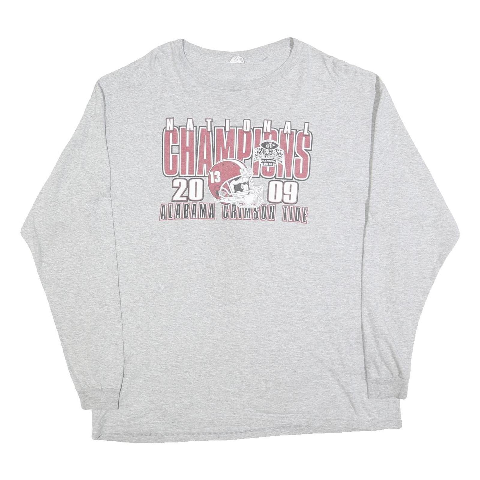 DELTA Mens Grey Alabama Crimson Tide Football T-Shirt XL Long Sleeve Crew Neck Refurbished - N/A refurbished available on Cerqular
