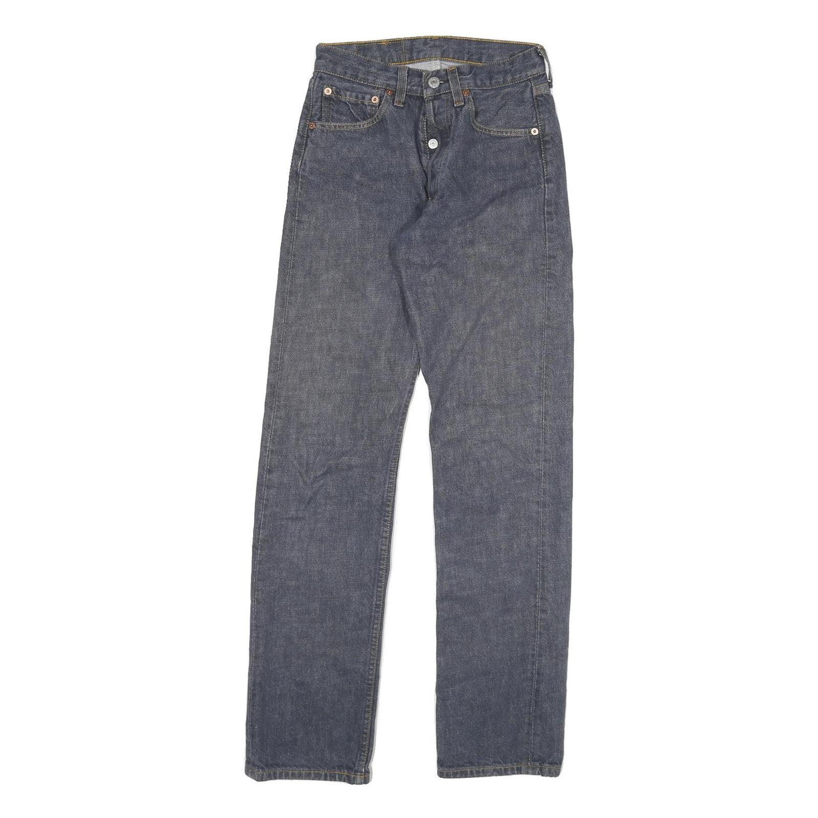 LEVI'S 501 Mens Jeans Blue Regular Straight Denim Dark W24 L30 Classic Button Refurbished - N/A refurbished available on Cerqular