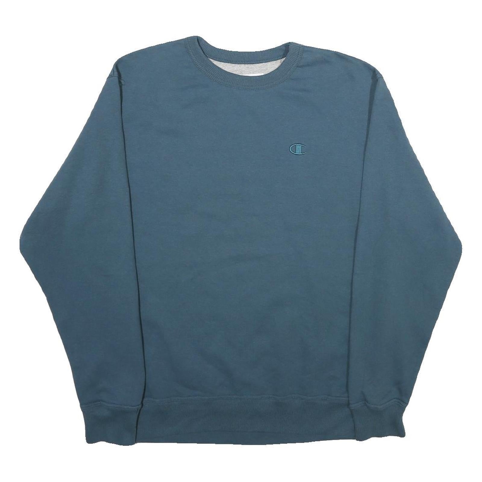 CHAMPION Mens Blue Crew Neck M Classic Cotton Blend Sweatshirt Pullover Refurbished - N/A refurbished available on Cerqular
