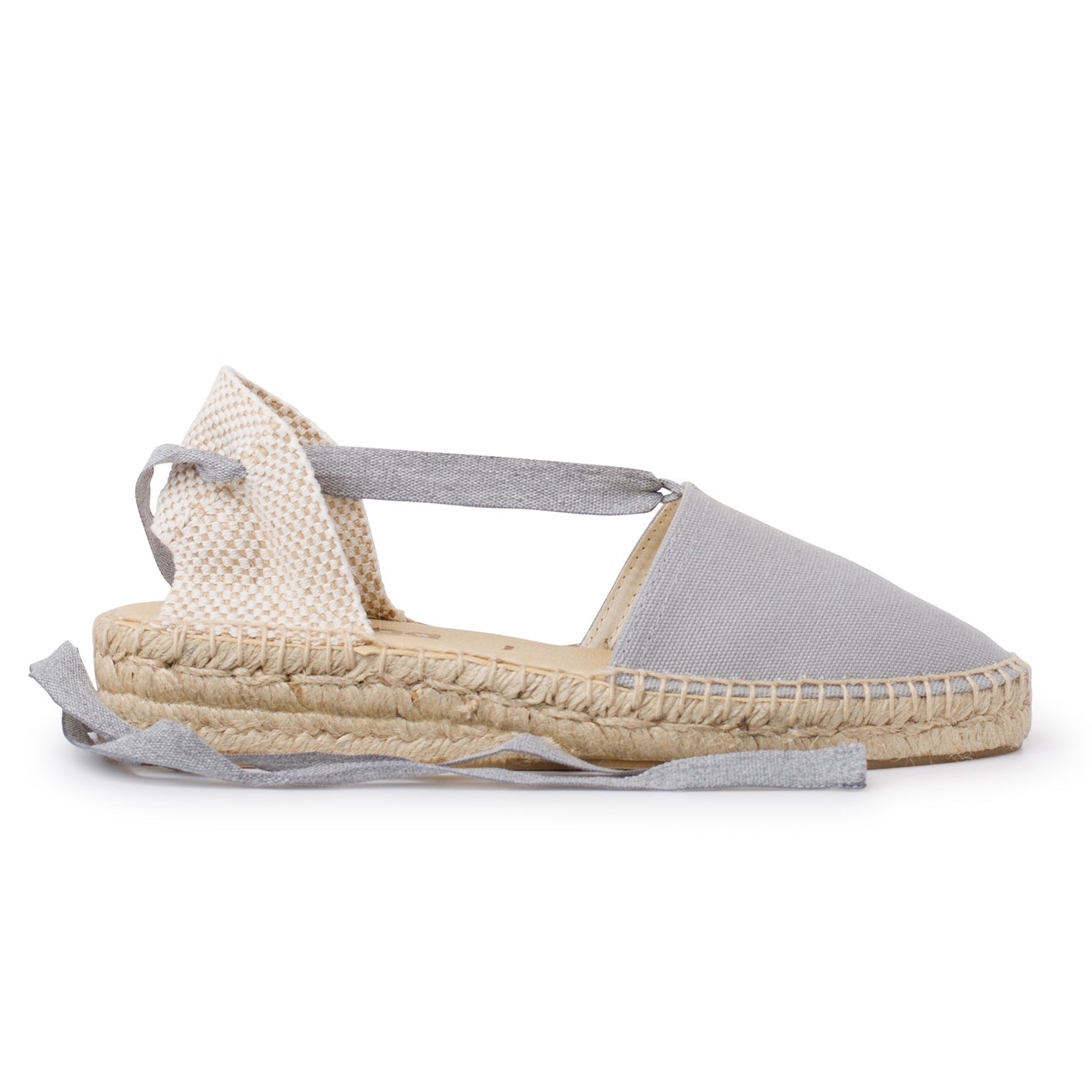 Tamarita Eco Canvas Vegan Espadrille Wedges - Grey | Select Size: 6.5 US (37EU) | Color: Grey Refurbished - N/A refurbished available on Cerqular