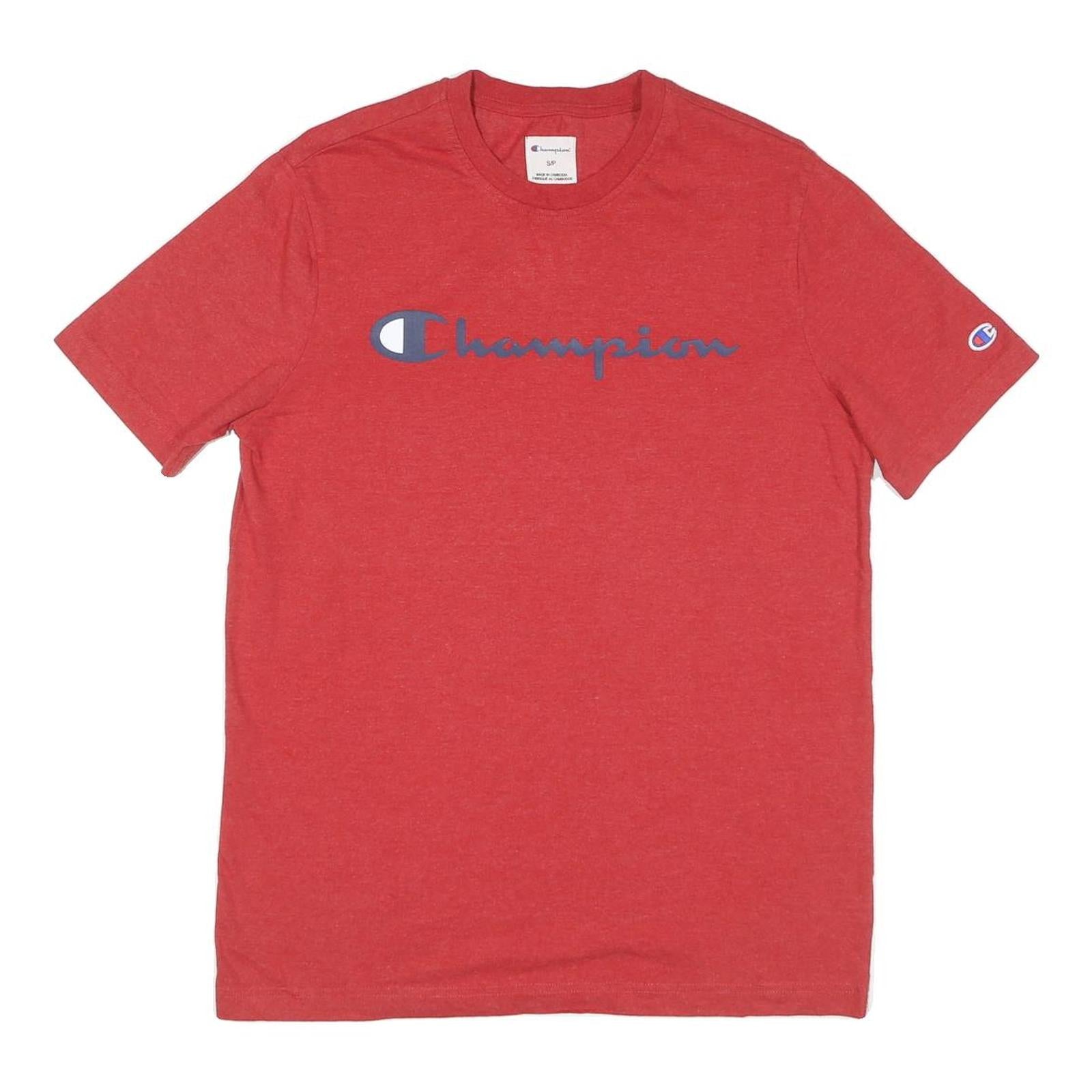 CHAMPION Mens Red Graphic T-Shirt S Short Sleeve Crew Neck Classic Cotton Blend Refurbished - N/A refurbished available on Cerqular