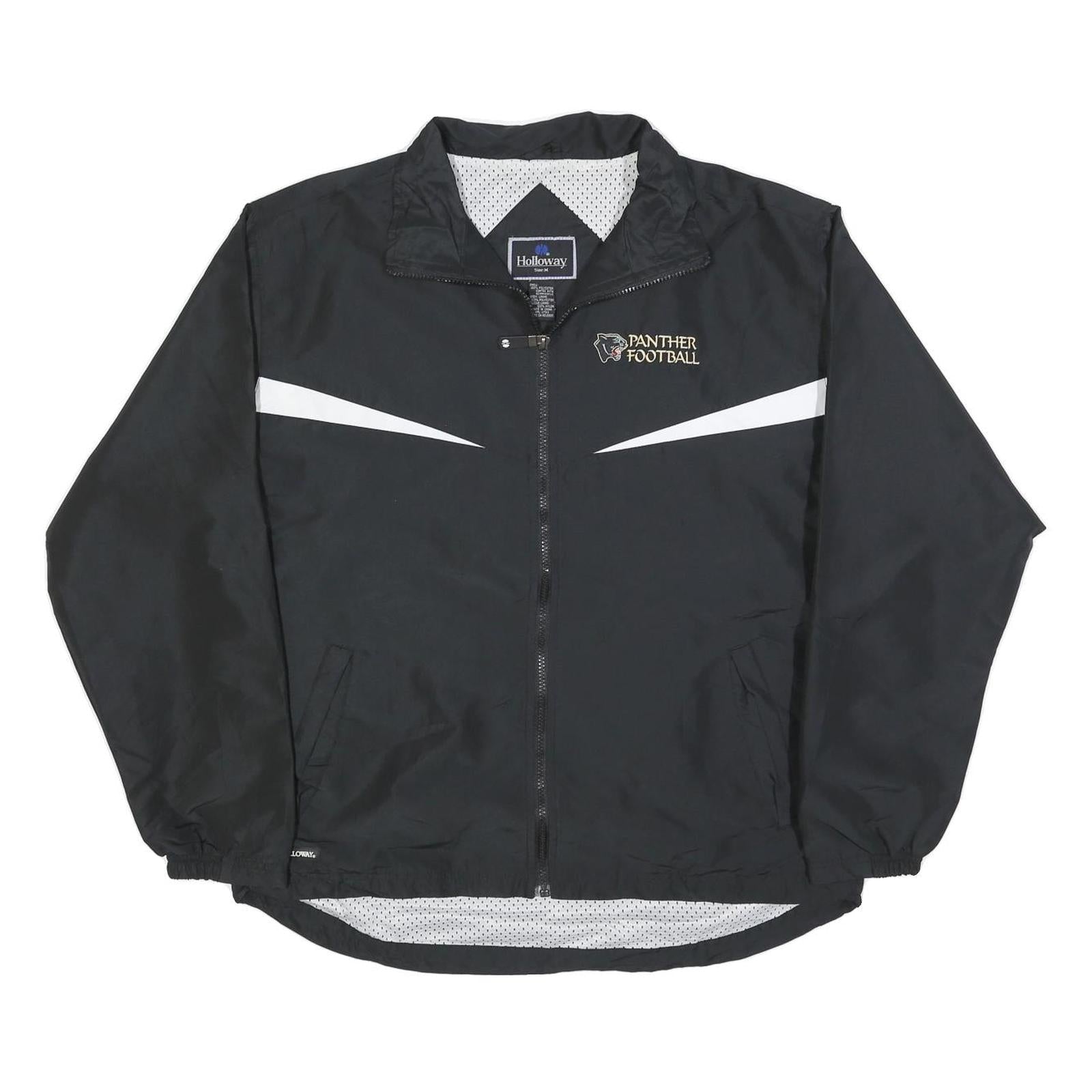 HOLLOWAY Mens Black & White Panther Football Track Jacket M Polyester Zip Refurbished - N/A refurbished available on Cerqular