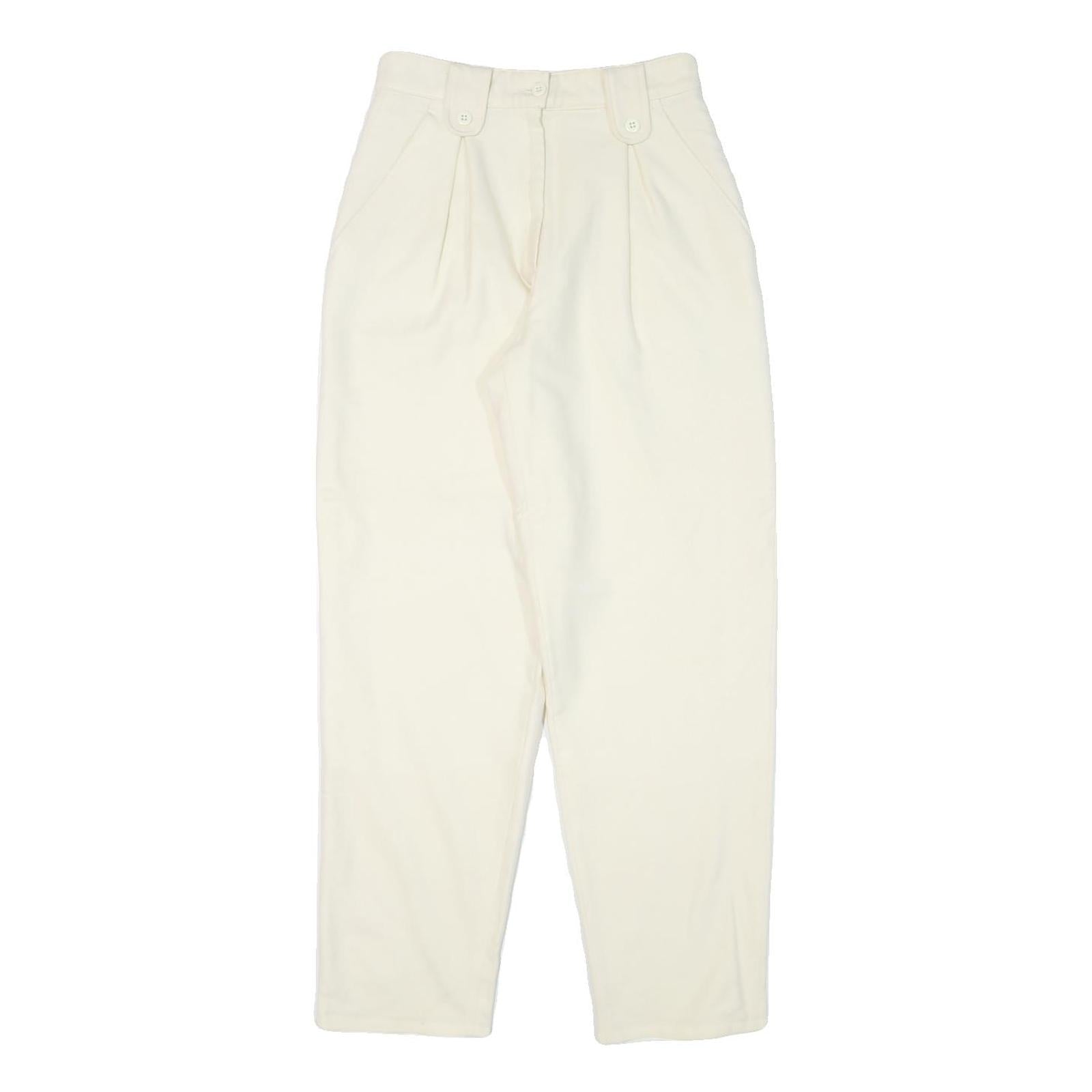 Womens Relaxed Fit Wool Cream Trousers W25 L28 Zip Closure Plain Refurbished - N/A refurbished available on Cerqular