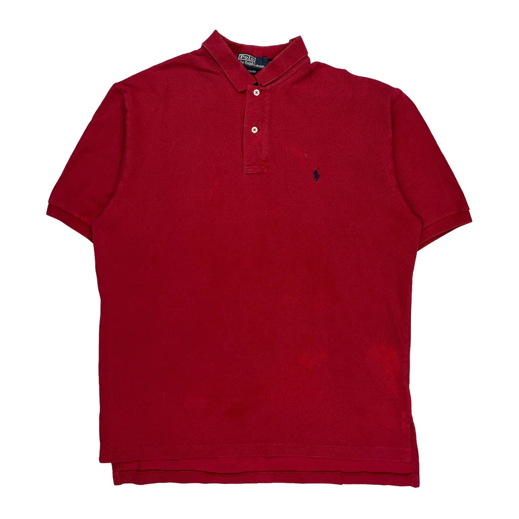Polo By Ralph Lauren Polo Shirt - XL Red Cotton Refurbished - Thrifted (note: this is a term often used to describe second- refurbished available on Cerqular