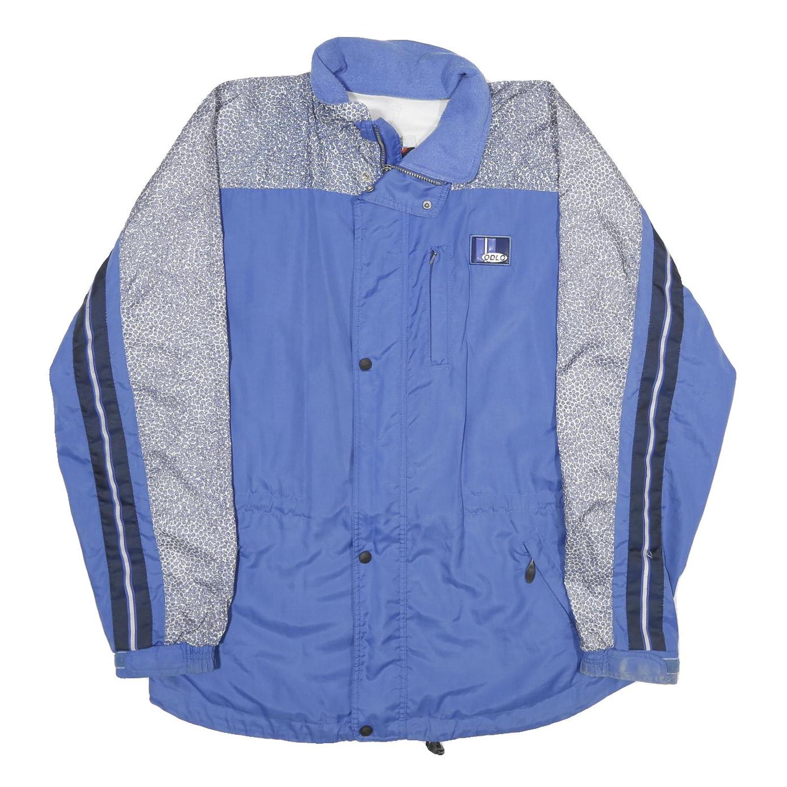 ODLO Mens Blue & Grey Pattern Track Jacket XL Lightweight Zip Casual Sportswear Refurbished - N/A refurbished available on Cerqular