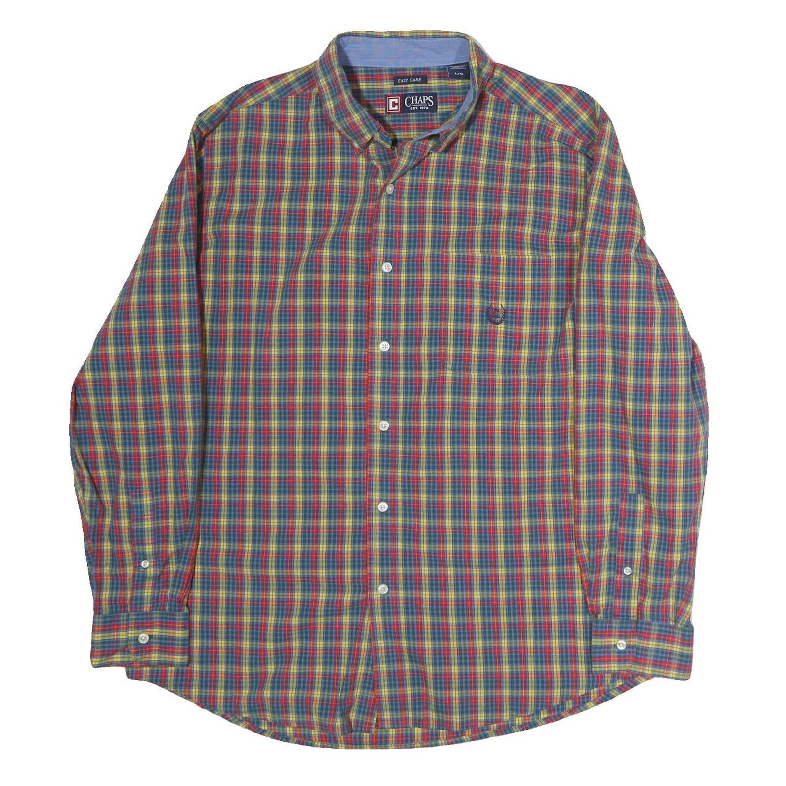 Buy CHAPS Mens Blue & Red Check Shirt L Cotton Classic Button Down Casual Refurbished - $33.79 CHAPS Mens Blue & Red Check Shirt L Cotton Classic Button Down Casual Refurbished - N/A refurbished available on Cerqular