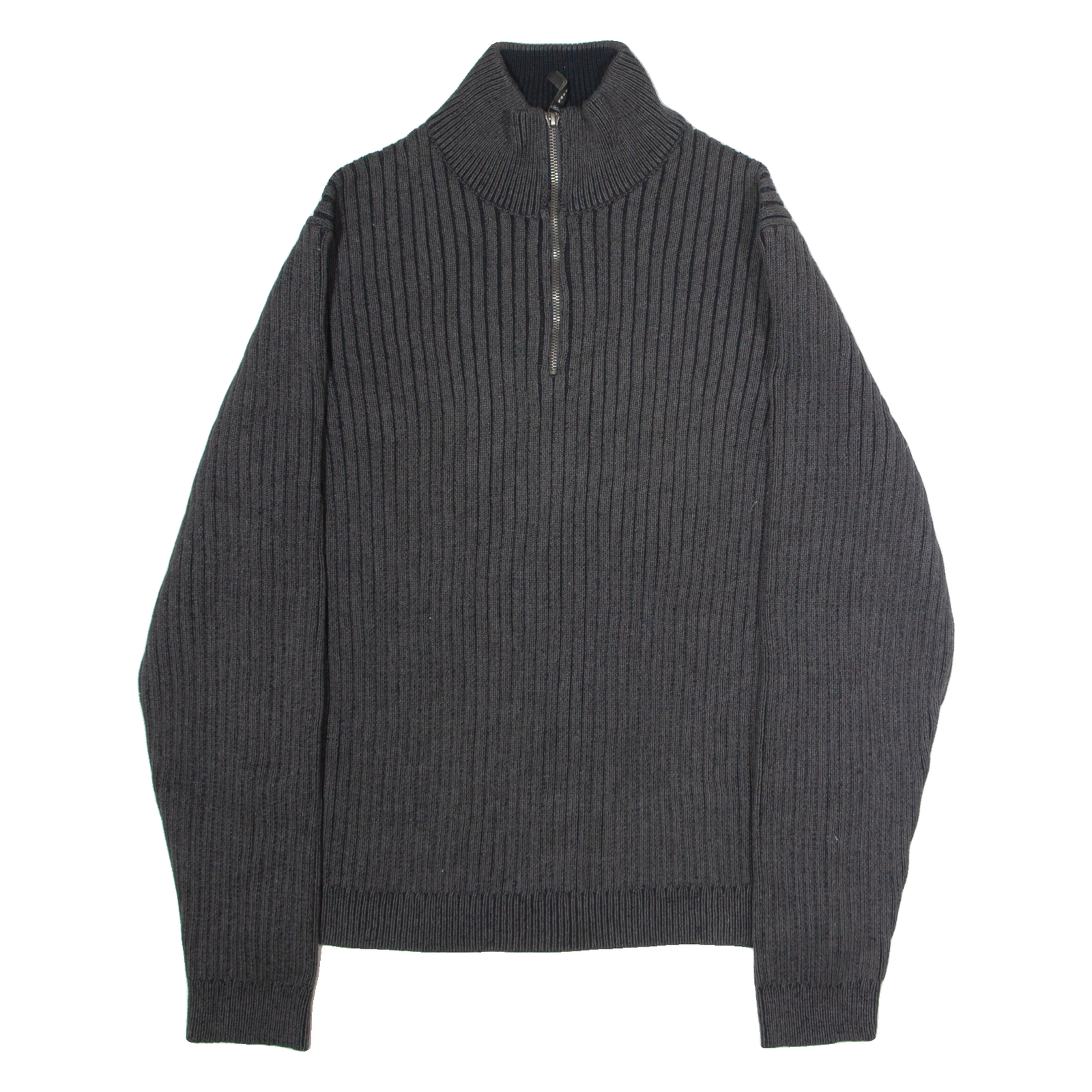CALVIN KLEIN JEANS Mens Jumper Grey 1/4 Zip Chunky Knit XL Refurbished - N/A refurbished available on Cerqular