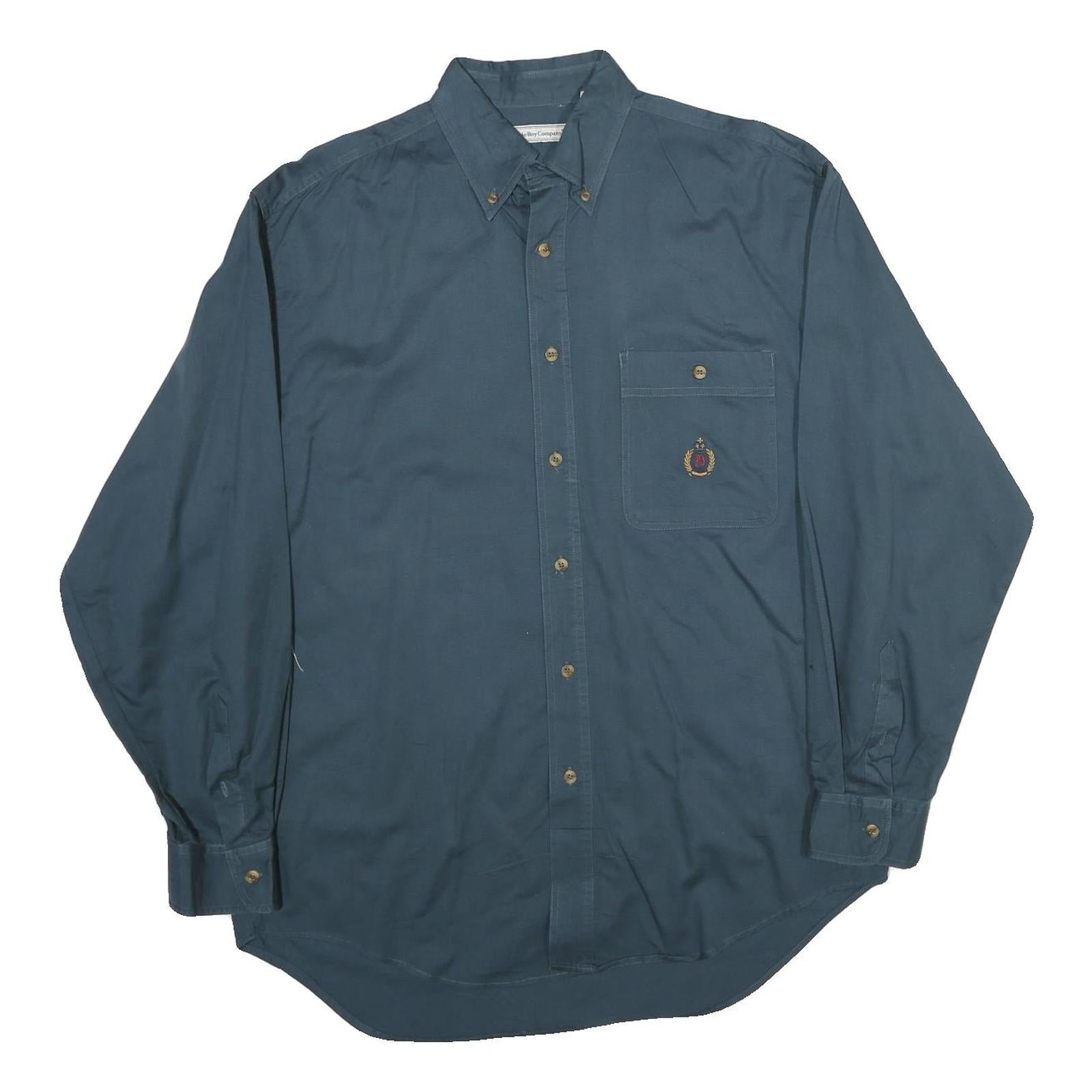 BUGLE BOY Mens Blue Cotton Shirt M Long Sleeve Button Down Casual Workwear Refurbished - N/A refurbished available on Cerqular