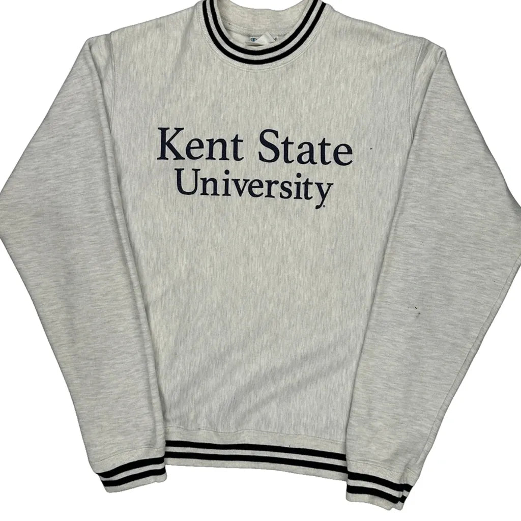 Reverse Weave Champion College Sweatshirt - Small Grey Cotton Refurbished - Thrifted (note: this is a term often used to describe second- refurbished available on Cerqular