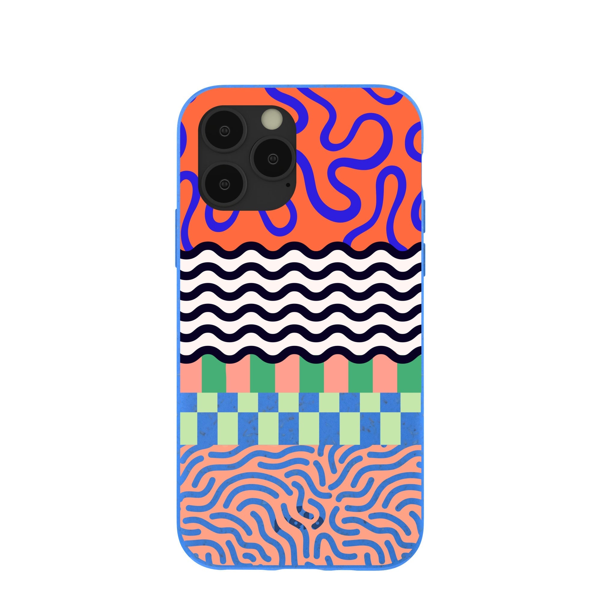 Electric Blue Tangerine Mix iPhone 11 Pro Case Refurbished - Pela Case refurbished available on Cerqular