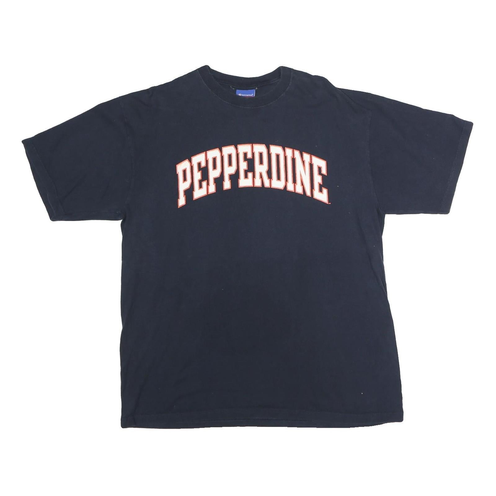 CHAMPION Mens Black Pepperdine Graphic T-Shirt XL Short Sleeve Crew Neck Refurbished - N/A refurbished available on Cerqular