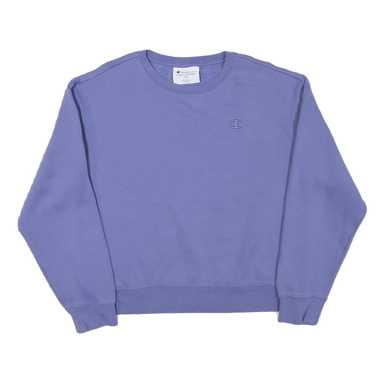 CHAMPION Mens Blue Crew Neck M Cotton Blend Pullover Sweatshirt Classic Logo Refurbished - N/A refurbished available on Cerqular