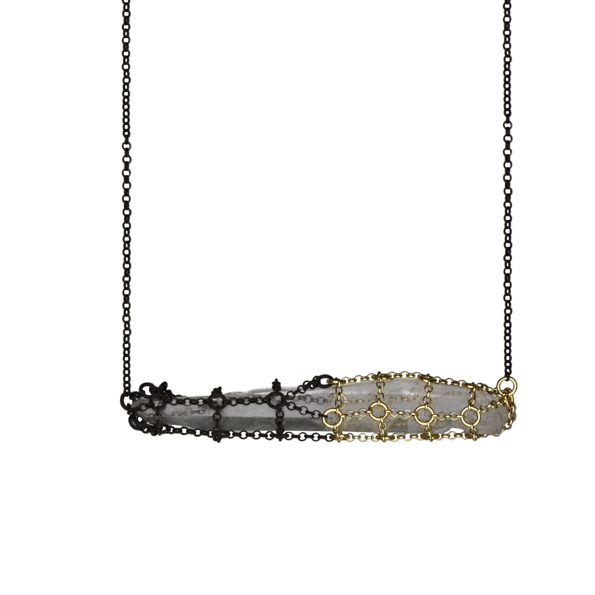 Caged Ombre Quartz Necklace Refurbished - N/A (Note: There is no well-known brand with this name refurbished available on Cerqular