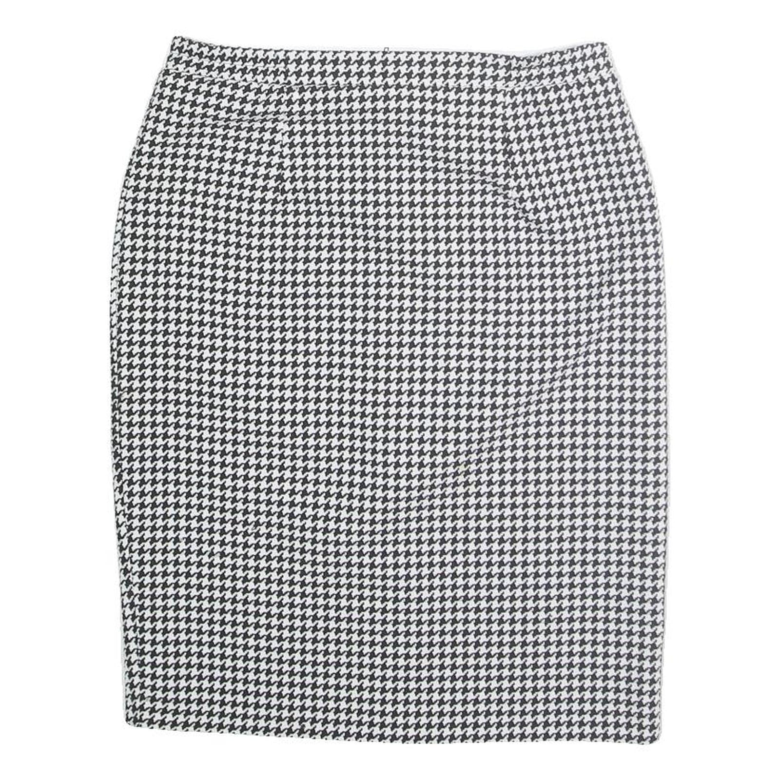 Womens Black & White Houndstooth Pencil Knee Length Polyester Skirt M Office Refurbished - N/A refurbished available on Cerqular